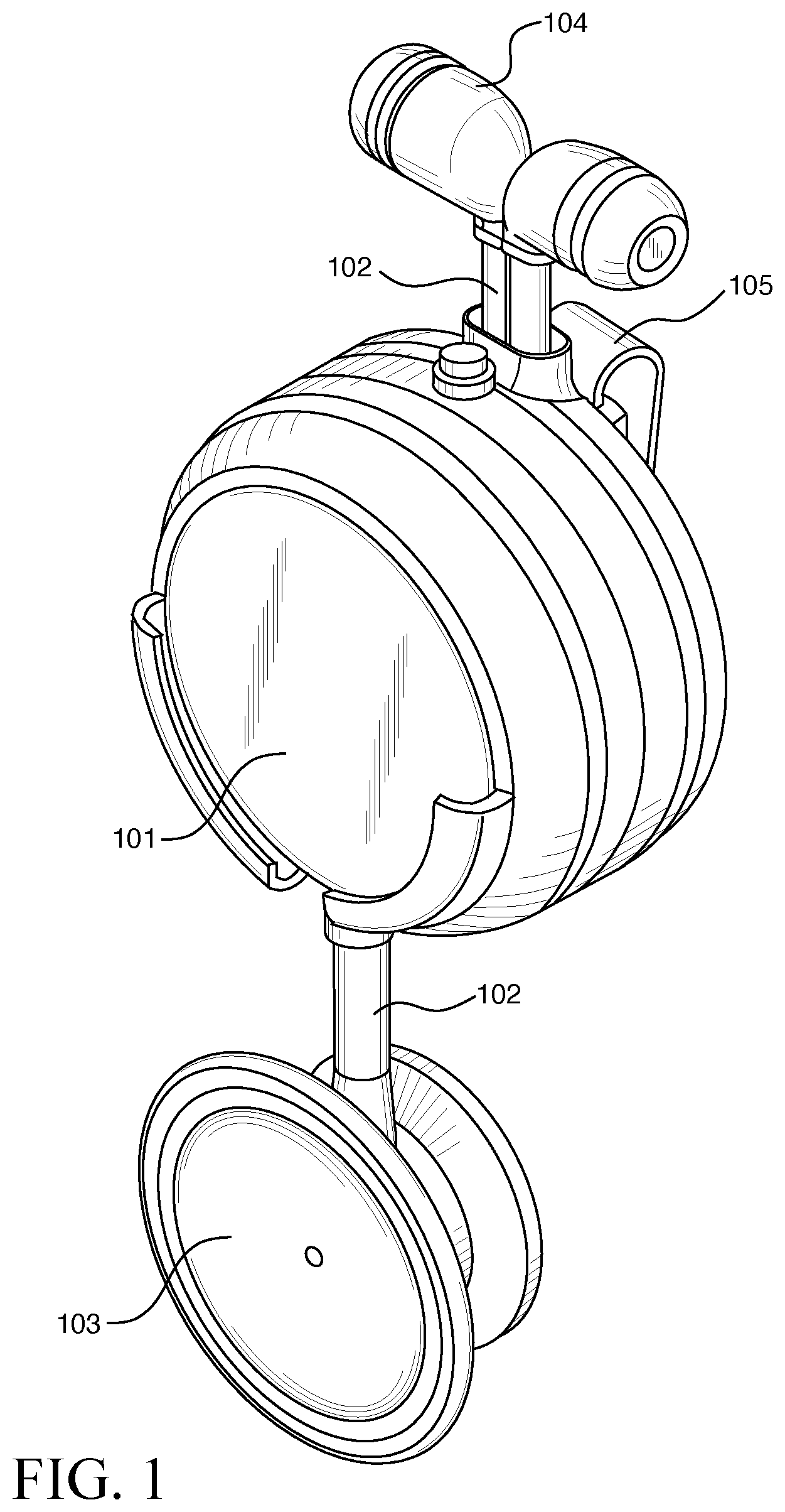 Patent US12350091 — Retractable stethoscope — Figure 1