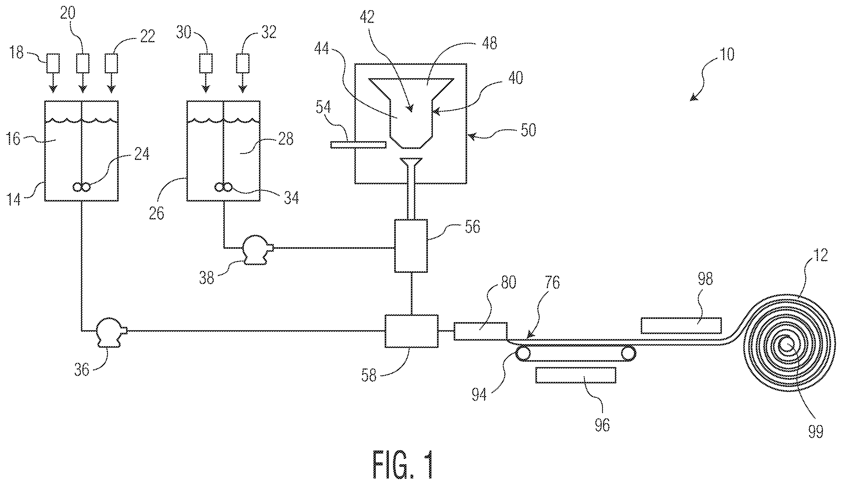 Patent US12350130 — Headbox for manufacturing a substrate — Figure 1
