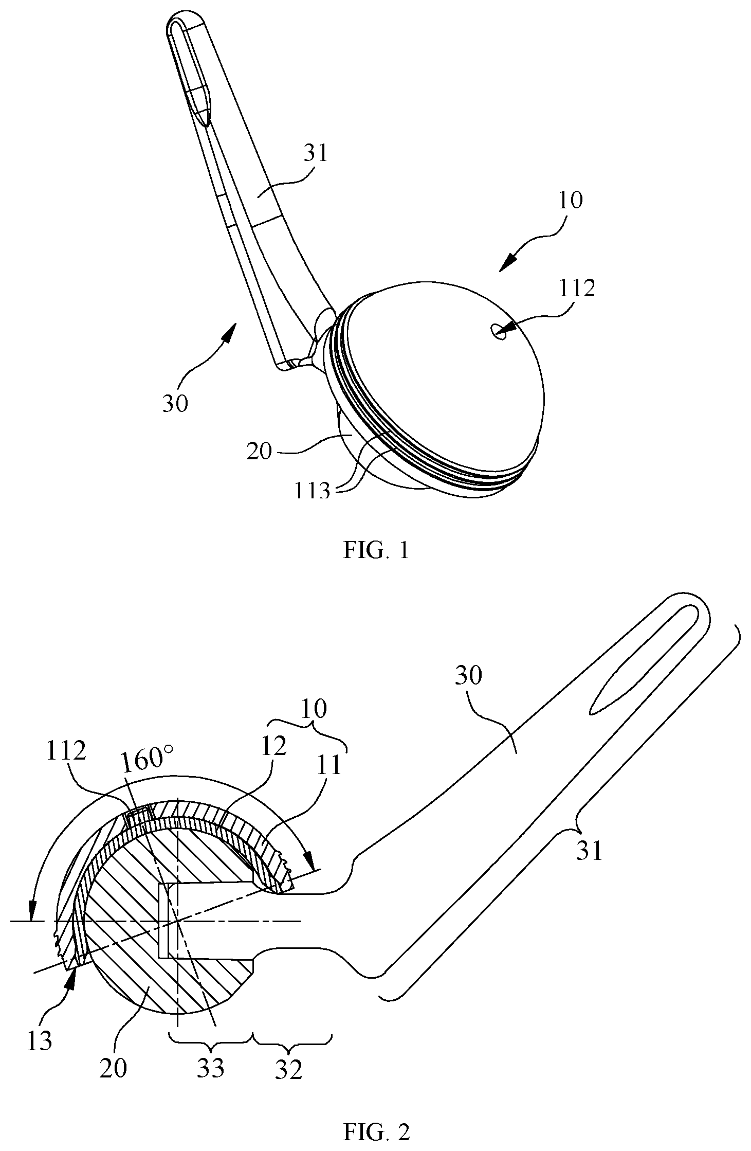 Patent US12350162 — Acetabular cup and hip joint prosthesis assembly — Figure 1