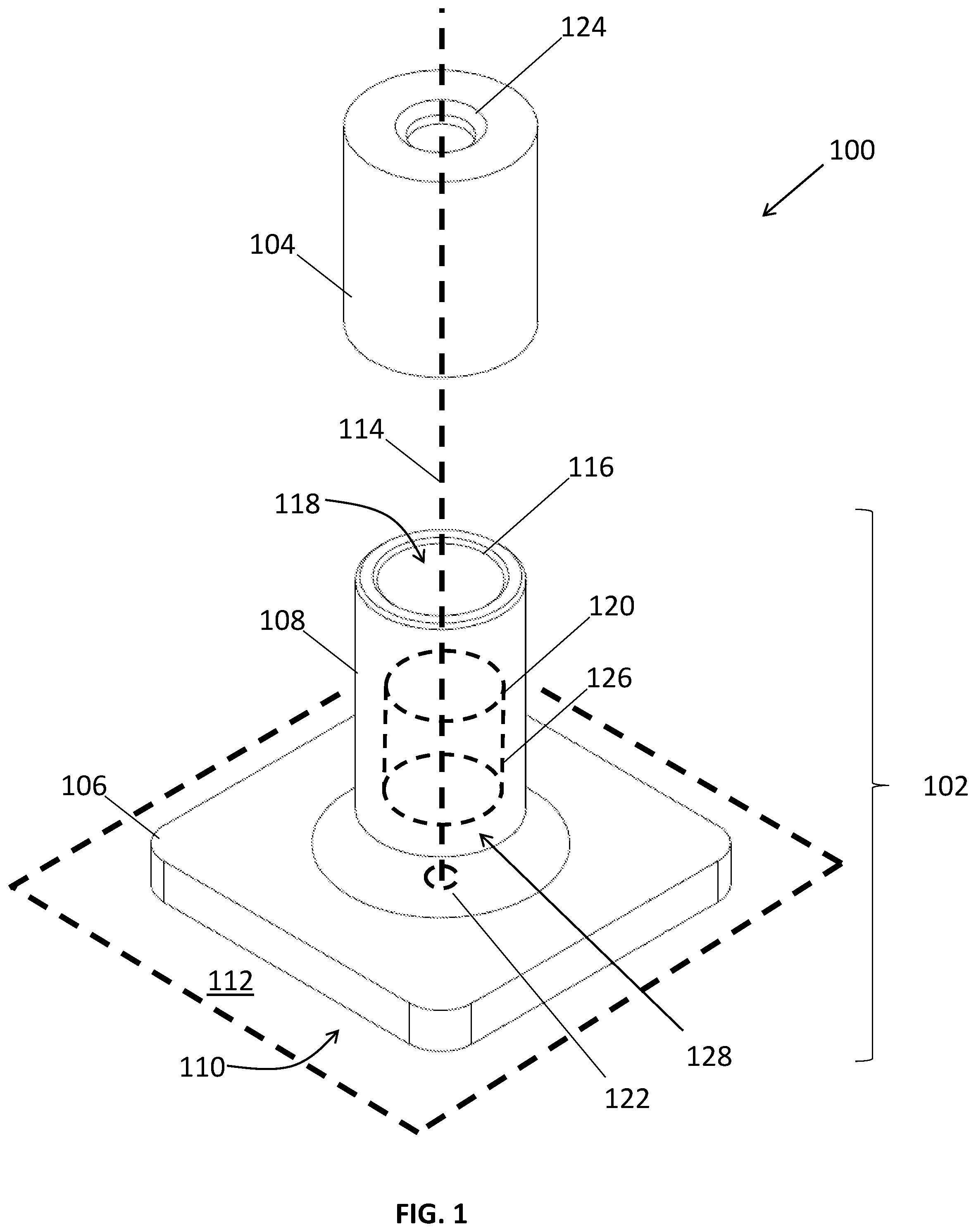 Patent US12350232 — Self centering vial holder for immersion probes — Figure 1