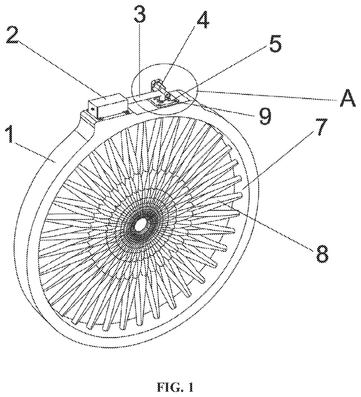 Patent US12350389 — Filtering device for killing pathogenic microorganisms using deep ultraviolet laser — Figure 1