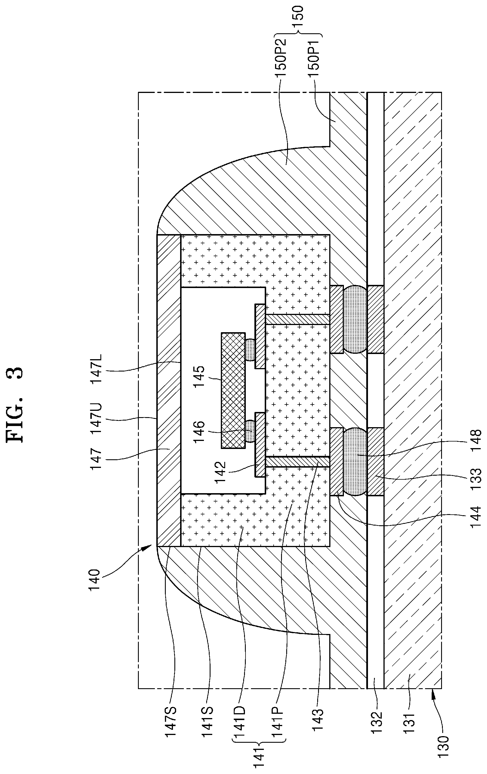 Patent US12350411 Figure 3 – Ultraviolet (UV) light source including light-emitting diode (LED) package with waterproof coating layer