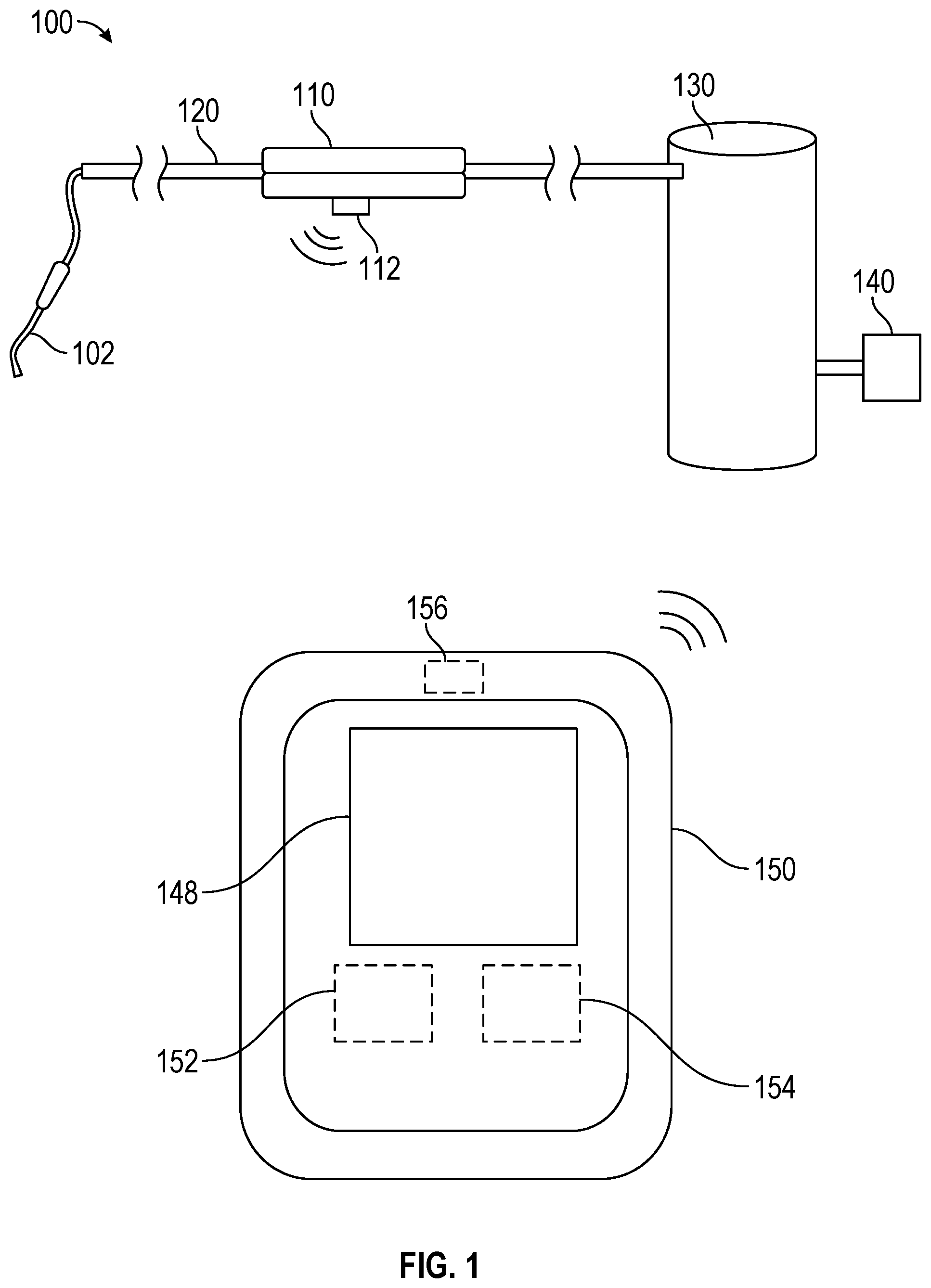Patent US12350415 — Systems and methods for inline fluid characterization — Figure 1
