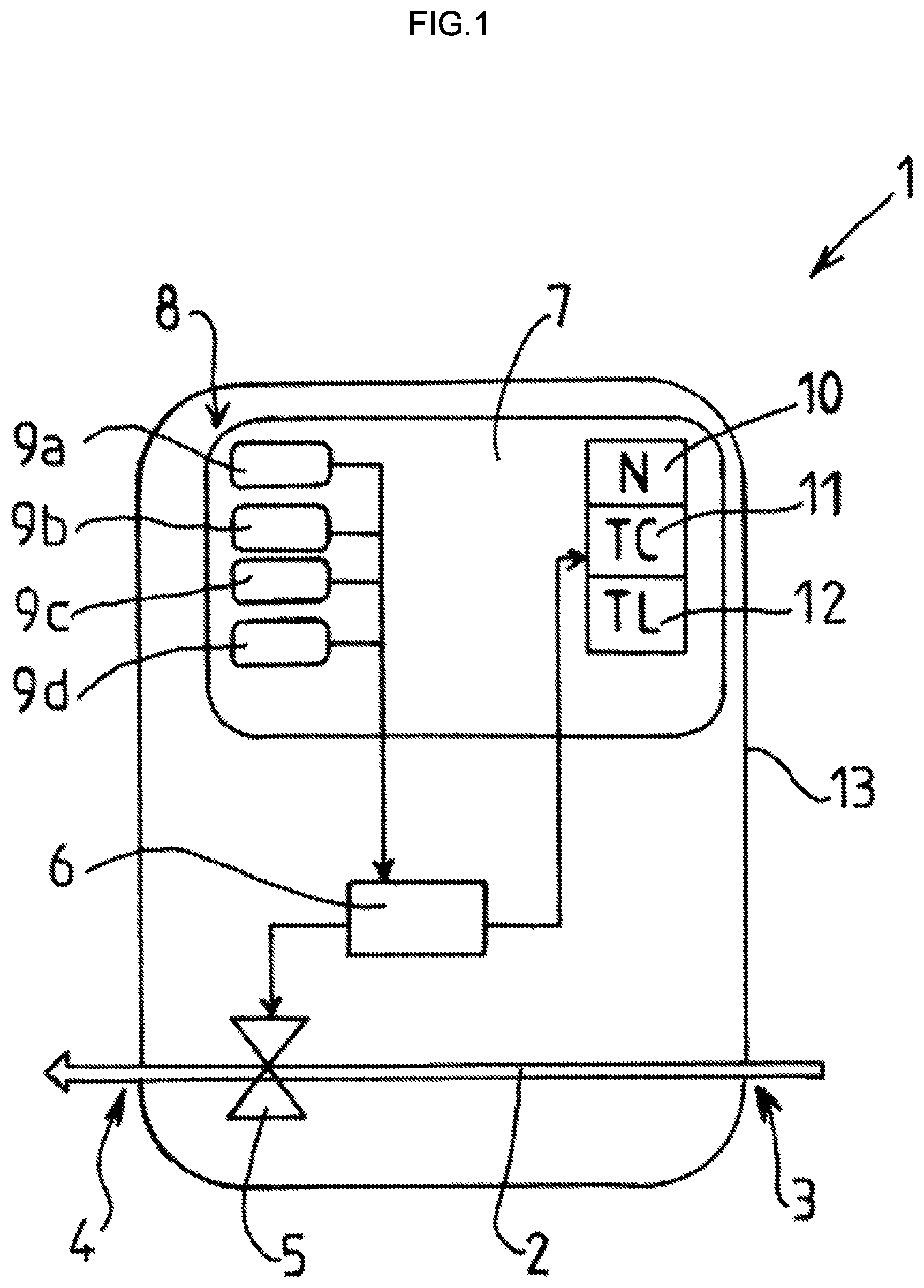 Patent US12350426 Figure 1 – Device for supplying therapeutic gas particularly NO or N 2 O to a patient