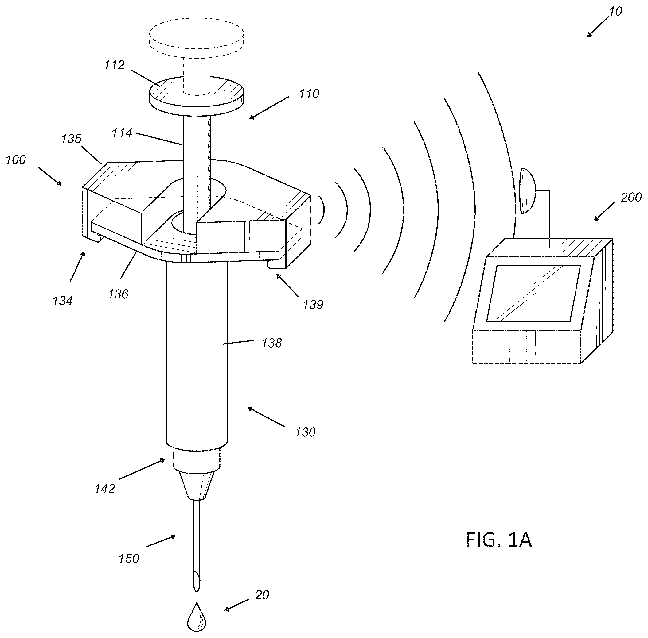 Patent US12350472 — Syringe dose and position measuring apparatus — Figure 1