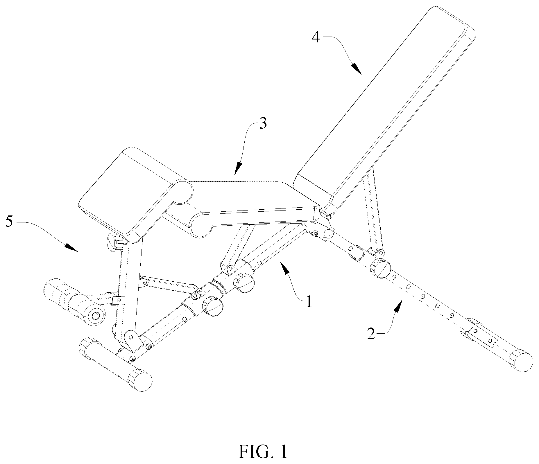 Patent US12350545 Figure 1 – Dumbbell bench