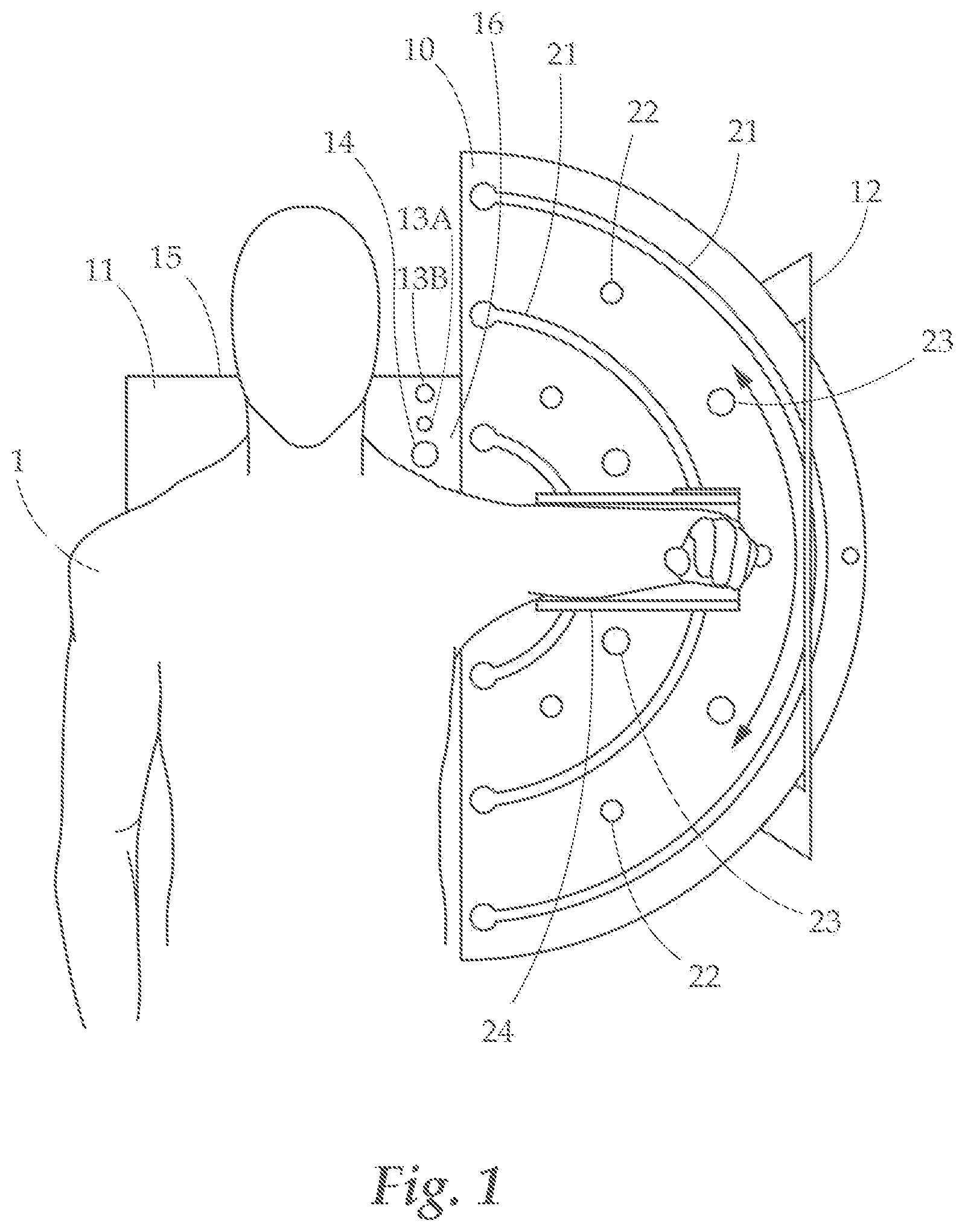 Patent US12350549 Figure 1 – Training and rehabilitation device