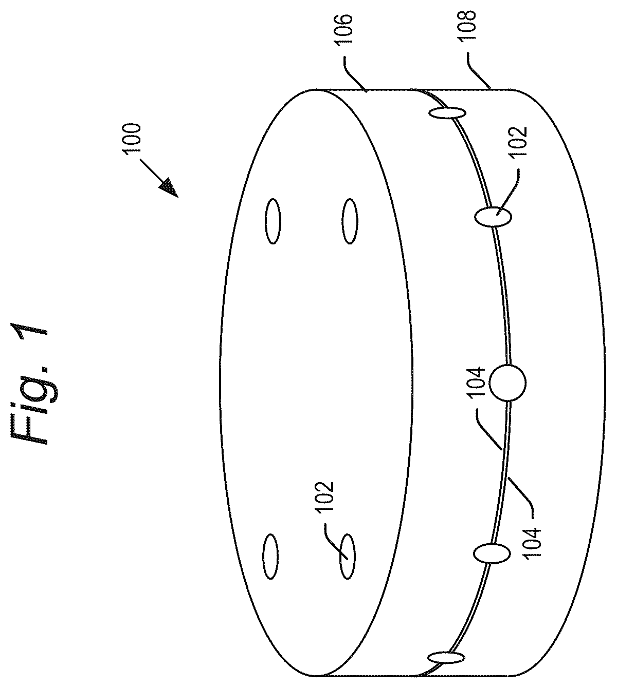 Patent US12350564 Figure 1 – Molded hockey puck with electronic signal transmitter core