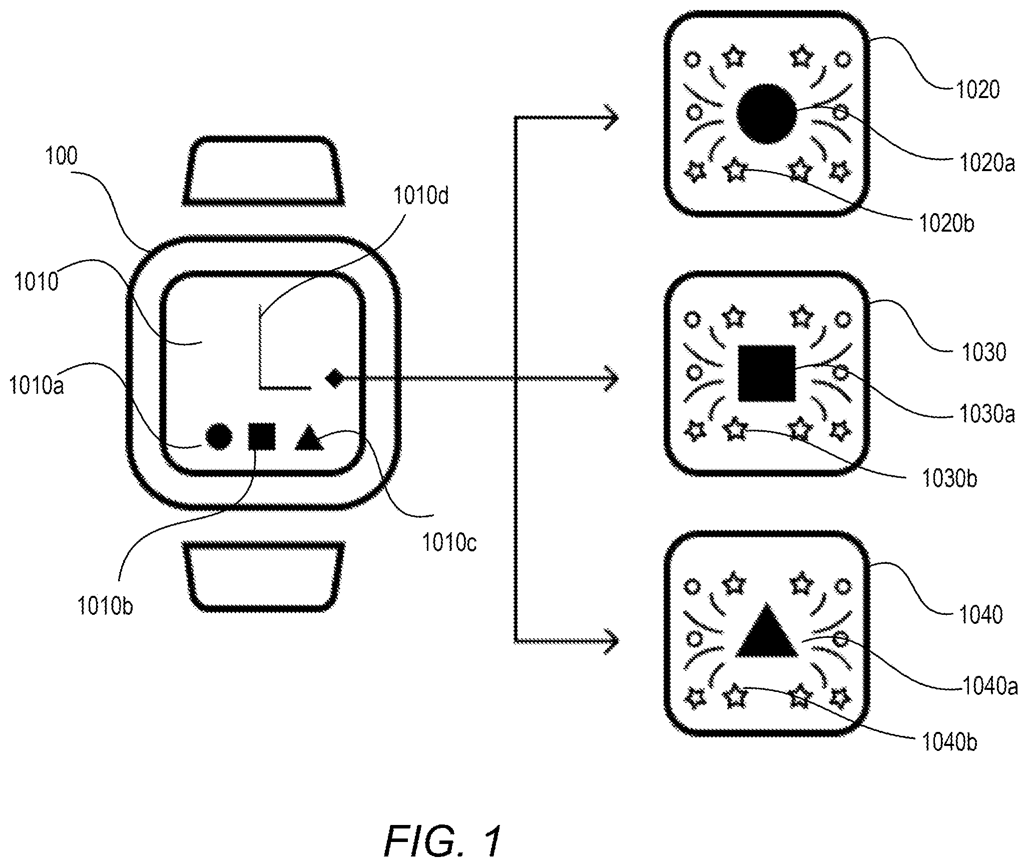 Patent US12350574 — Providing biometric achievement user interface screens associated with biometric goals — Figure 1