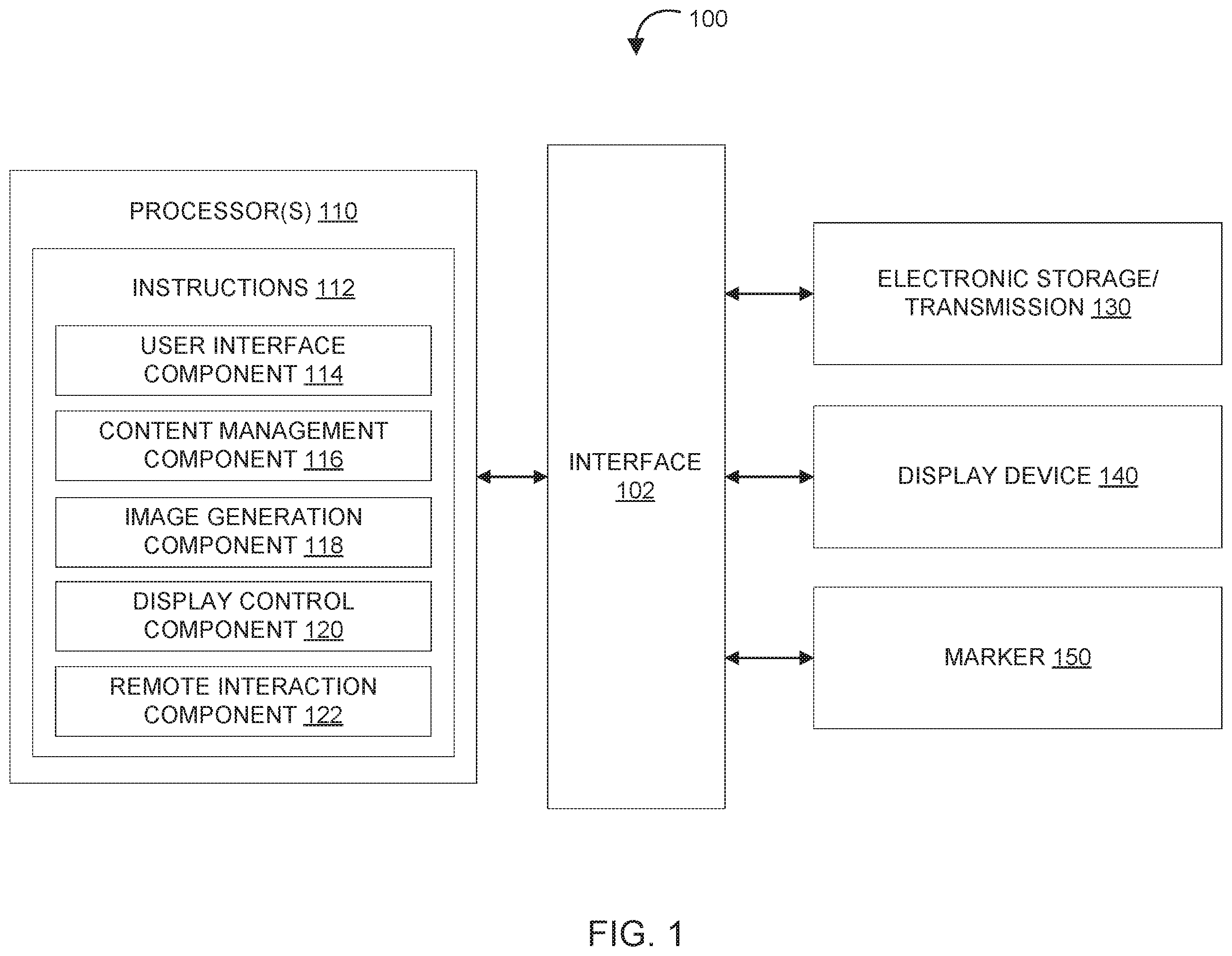 Patent US12350586 — Systems and methods for rendering a virtual content object in an augmented reality environment — Figure 1