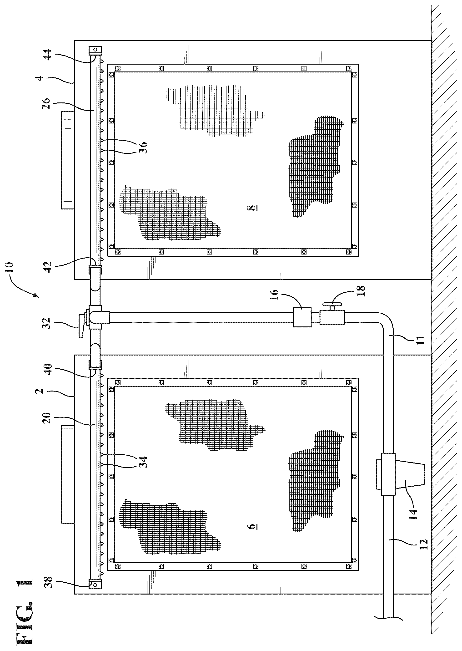 Patent US12350616 Figure 1 – Filter cleaning system for use with an external mounted filter assembly