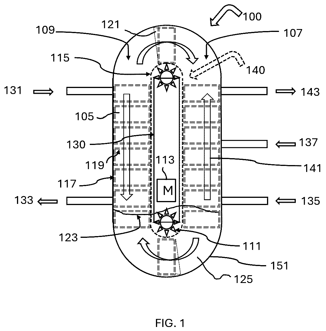 Patent US12350621 Figure 1 – Box chain conveyor adsorption moving bed with heat integration