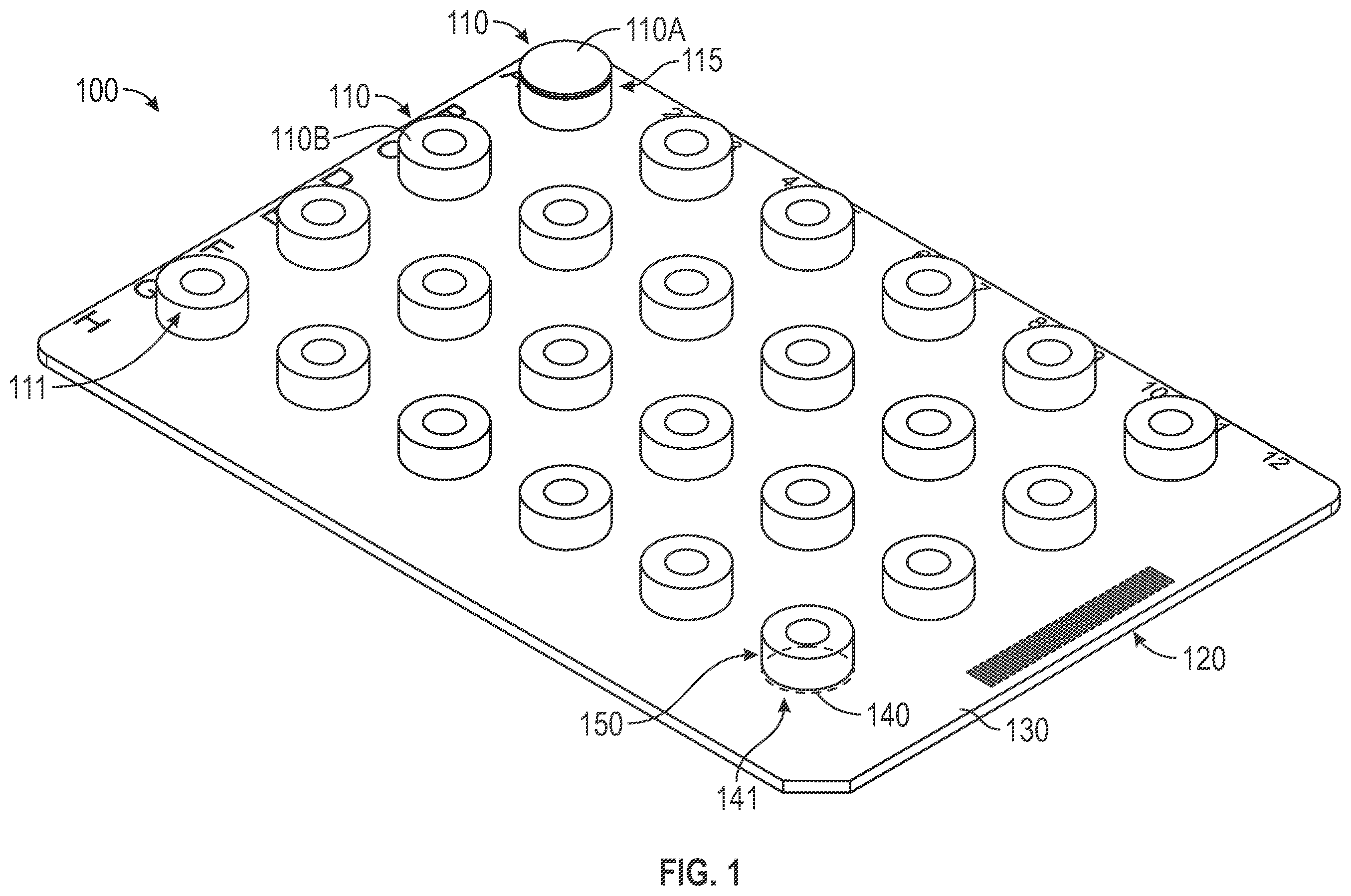 Patent US12350678 — Reagent storage devices and methods for same — Figure 1