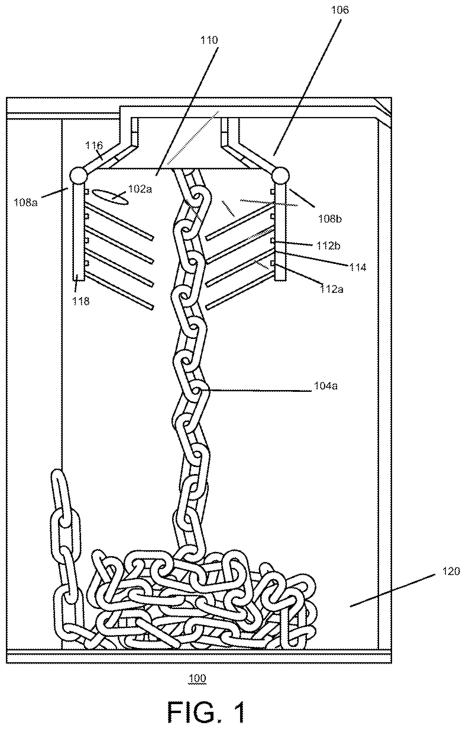 Patent US12350694 — System for applying a fluid to a chain or cable — Figure 1