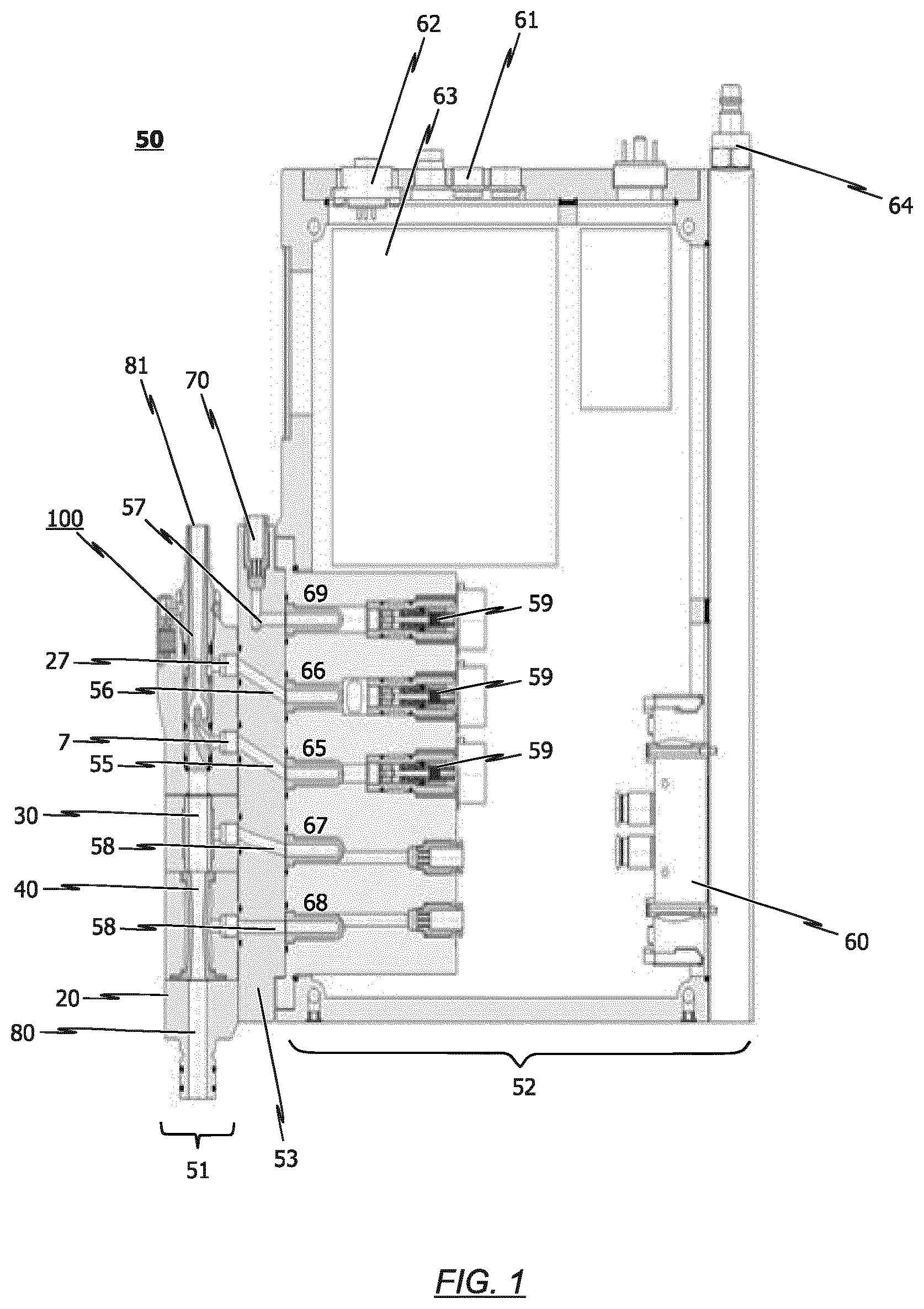 Patent US12350697 — Powder dispensing device with a dilute phase powder pump — Figure 1