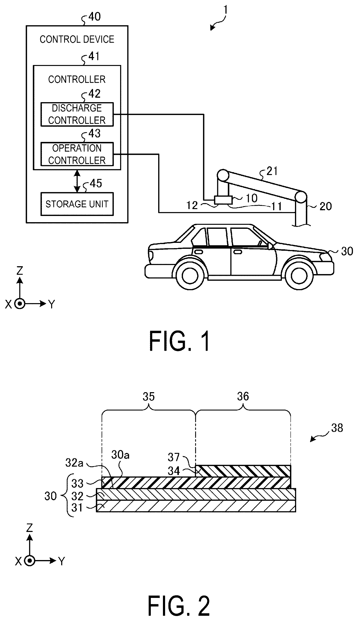 Patent US12350705 — Coating device, coating film, and coating method — Figure 1