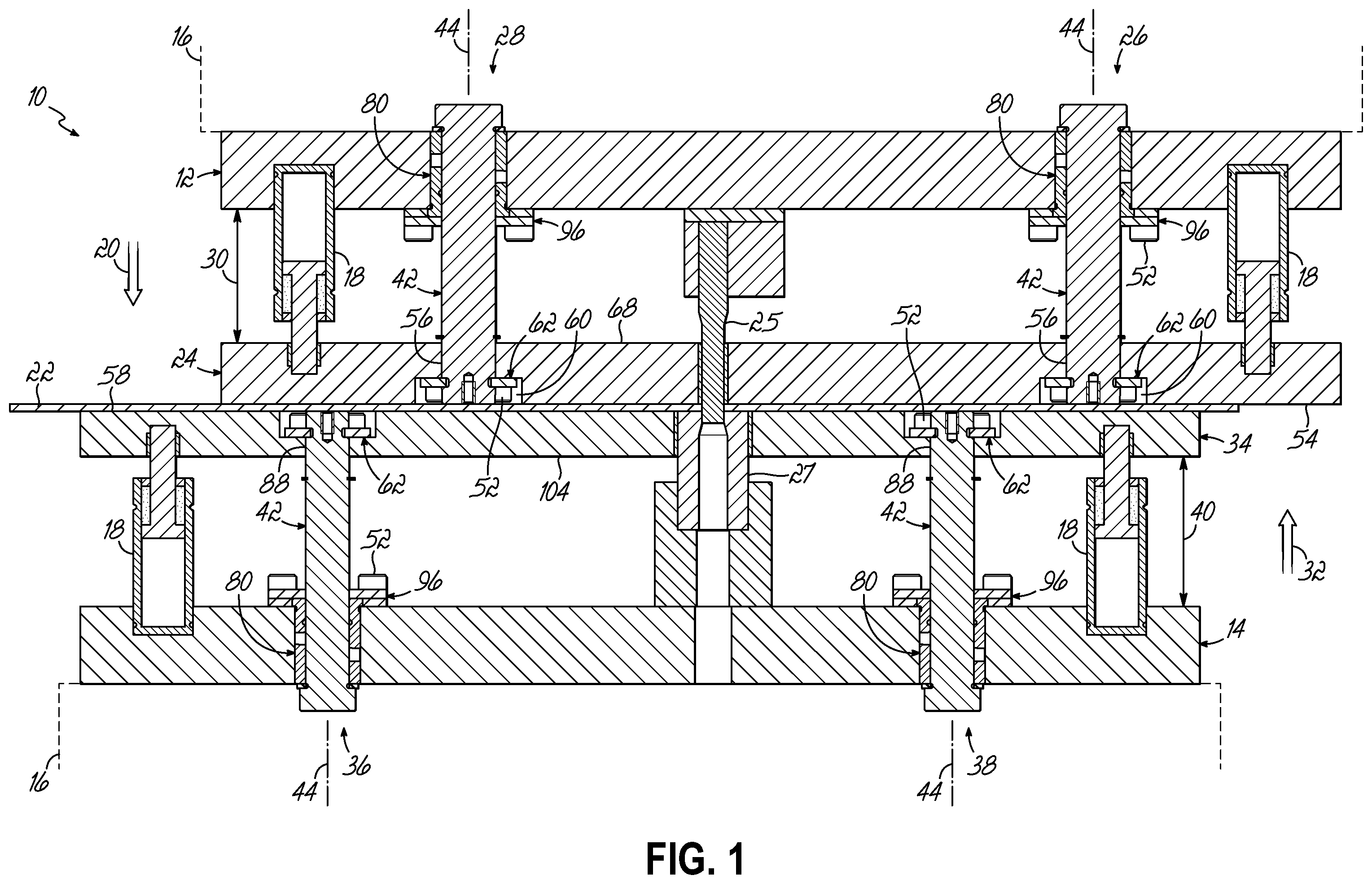 Patent US12350729 — Stamping dies and guided retainer devices for use in same — Figure 1