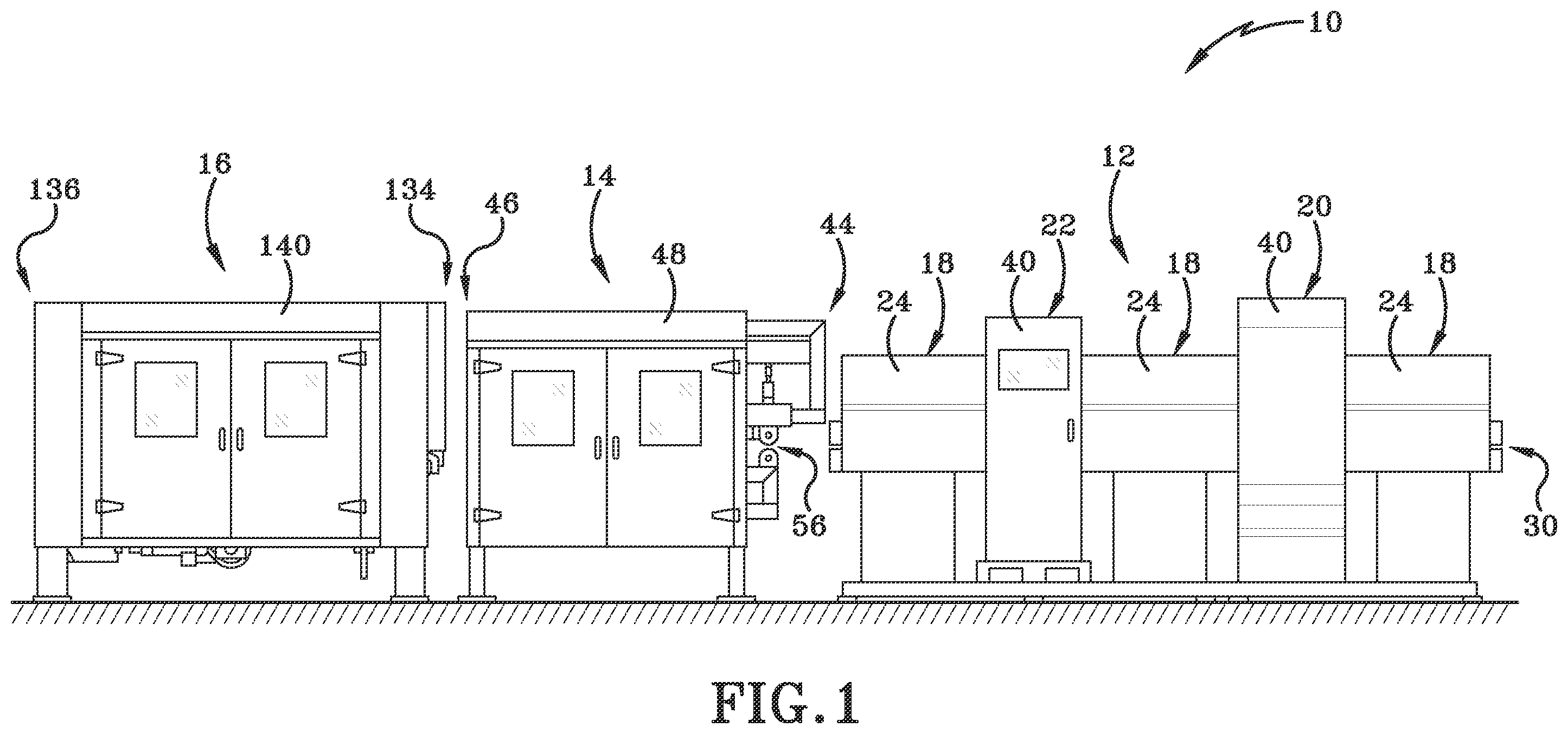 Patent US12350747 — Inline scanning and cutting assembly and method of operation — Figure 1