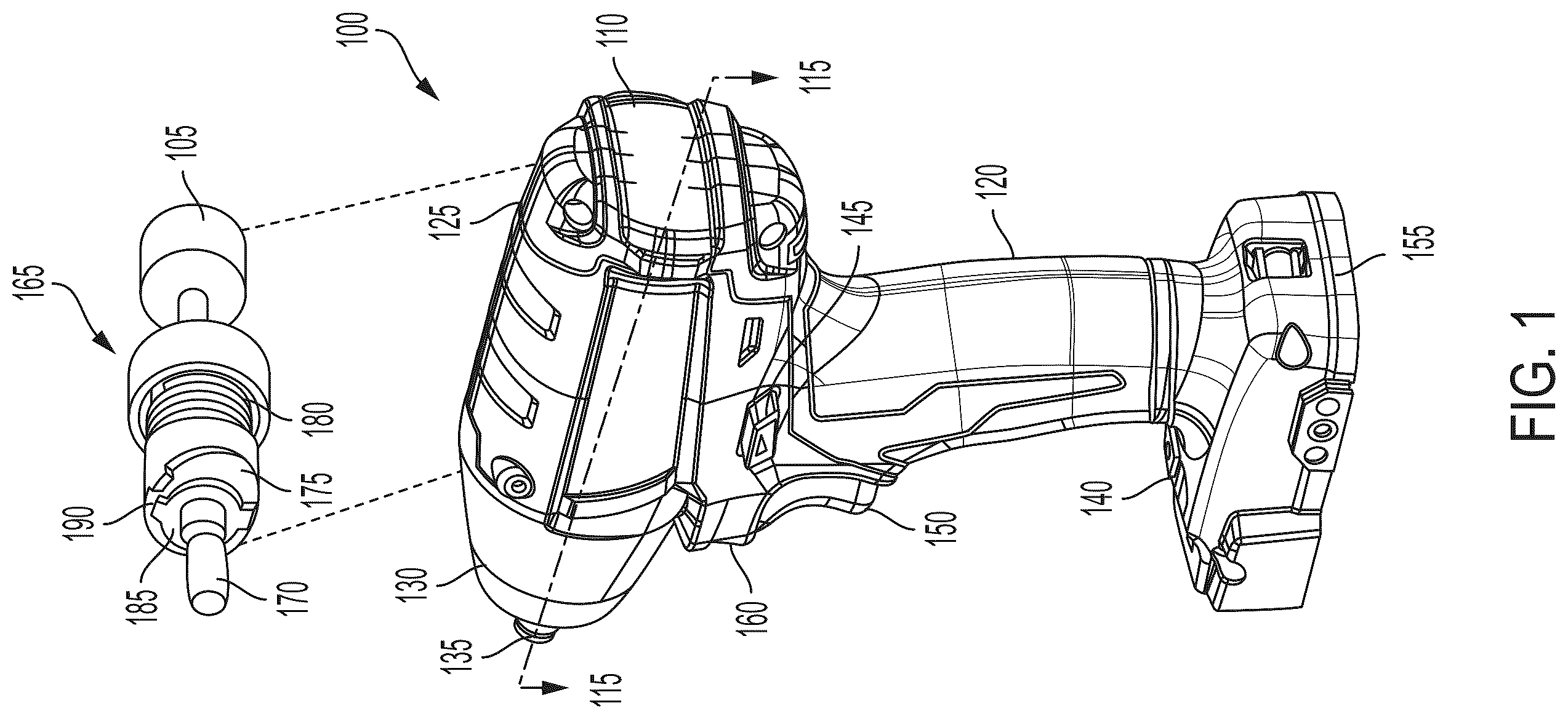 Patent US12350795 — Power tool component position sensing — Figure 1
