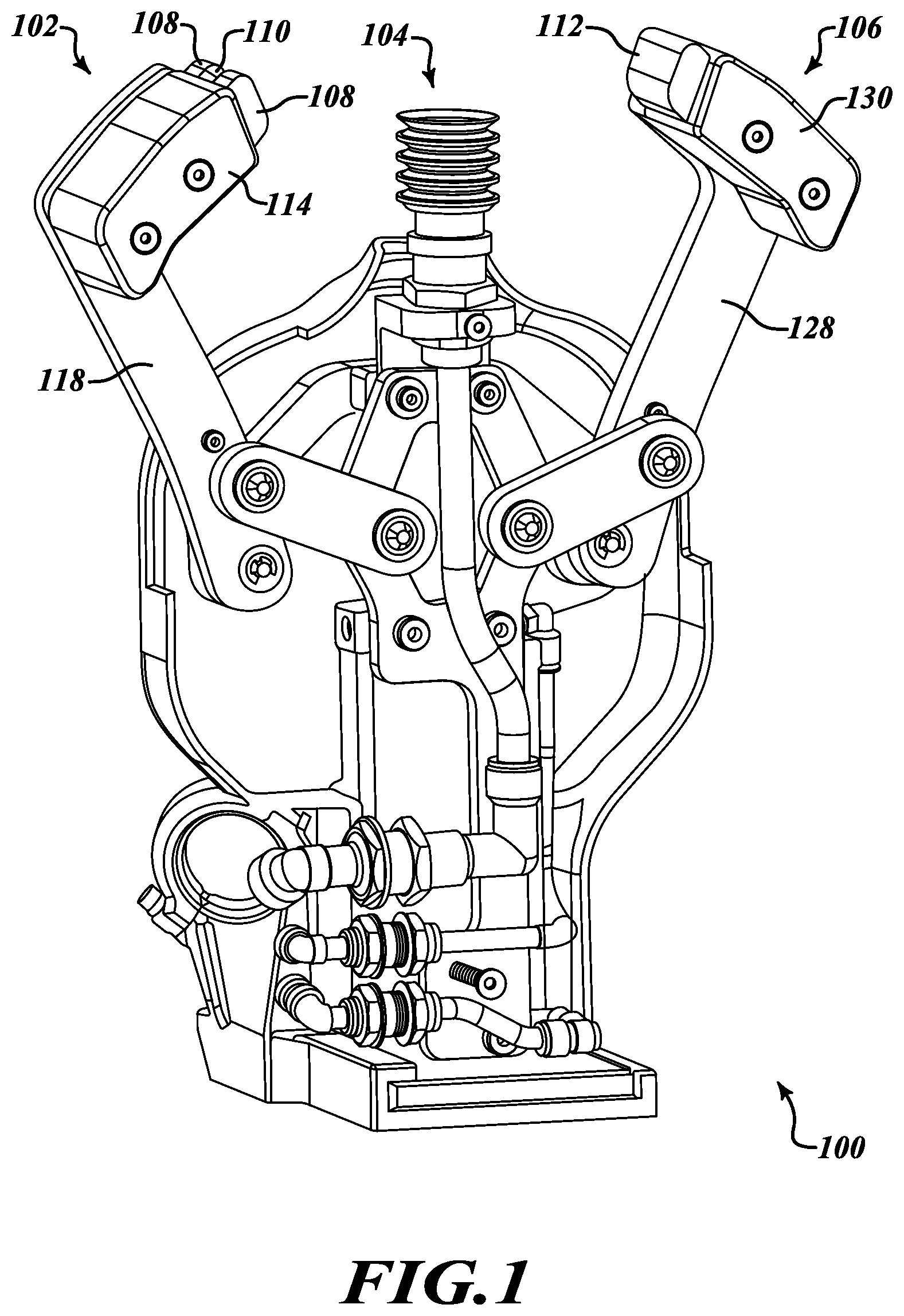 Patent US12350820 — Robotic grippiing system with contact-sensitive pads — Figure 1