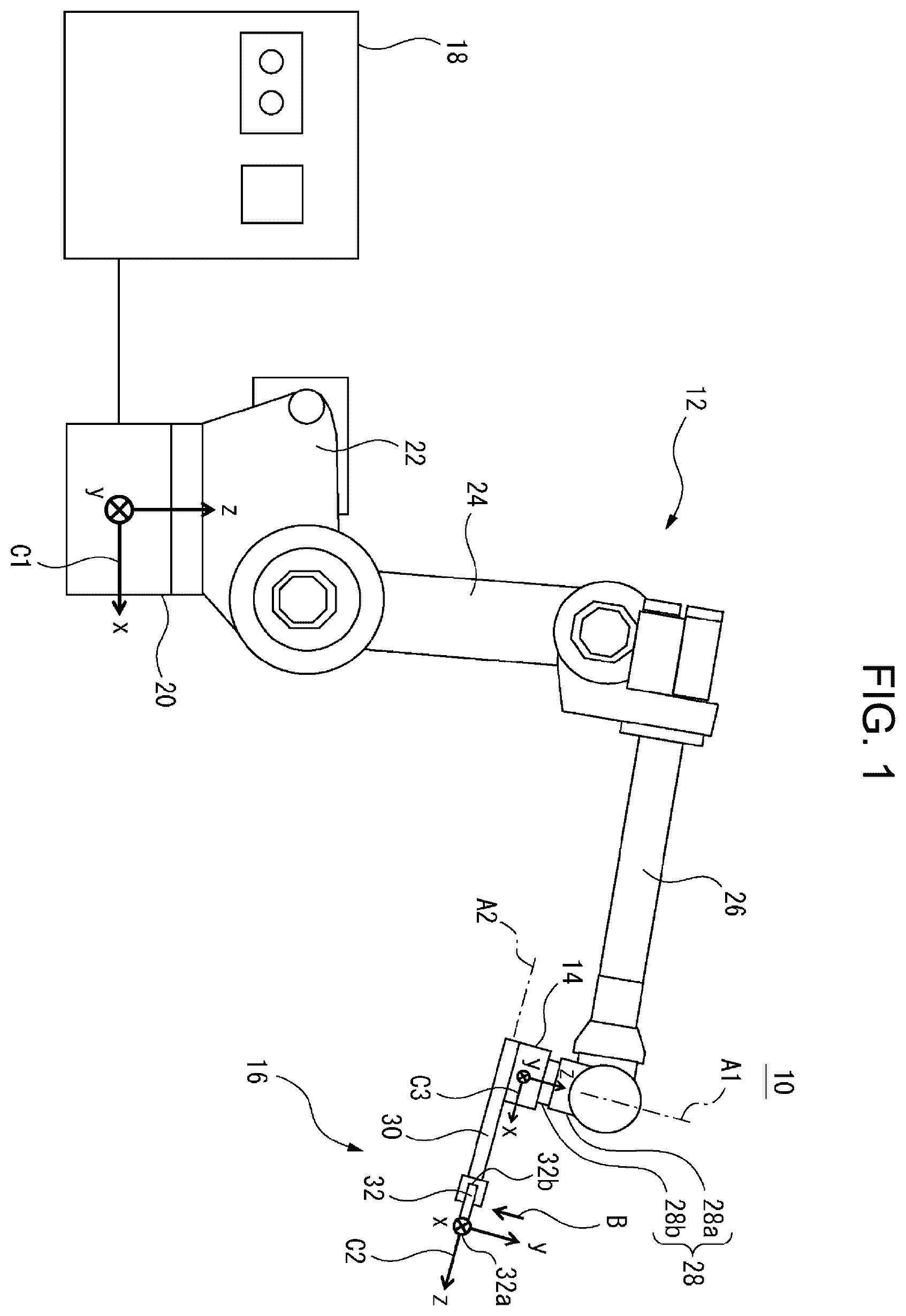 Patent US12350839 — Robot system, method, and computer program for performing scraping process — Figure 1