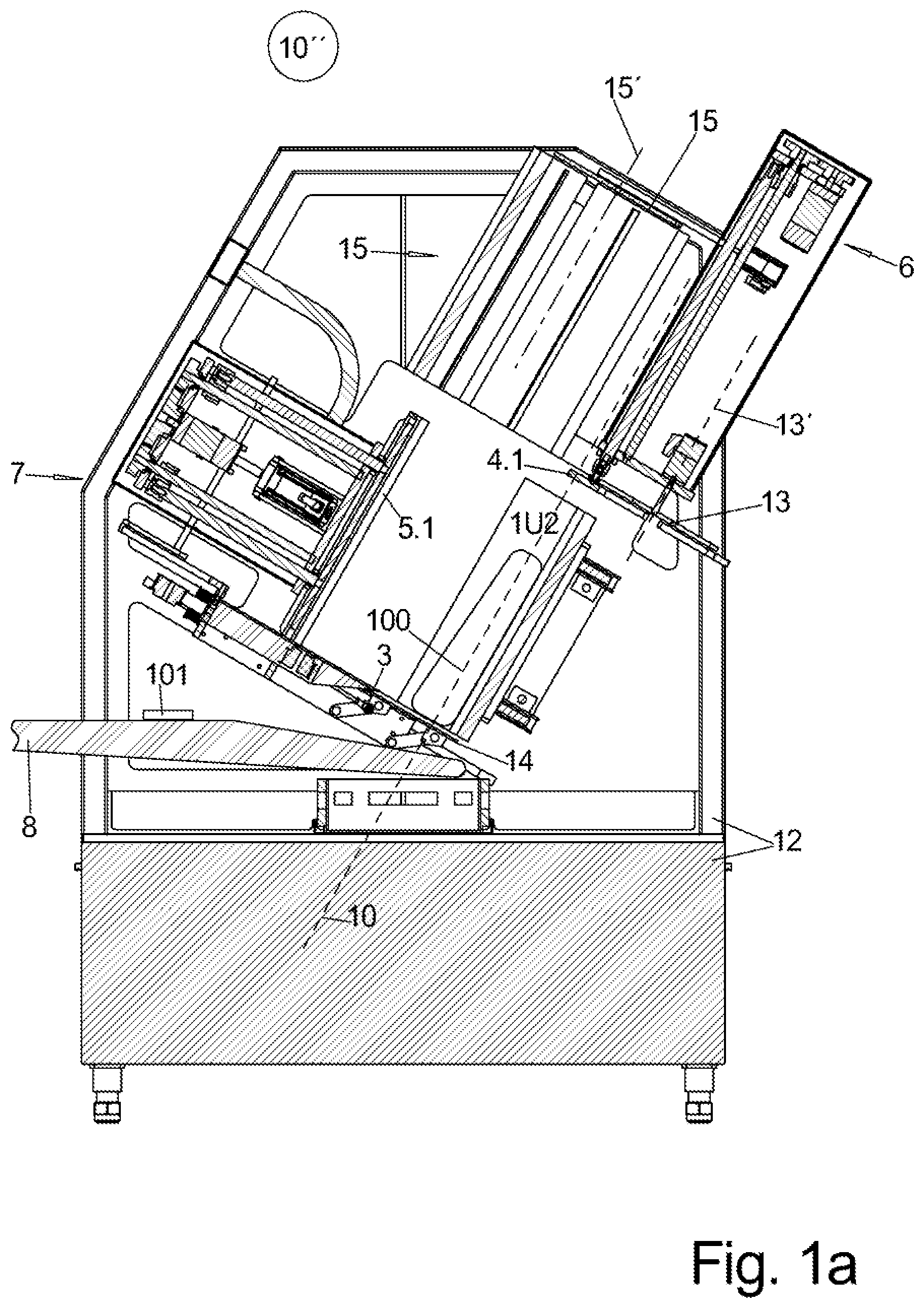 Patent US12350854 — Slicing machine with cross transfer device for loading outside the machine and loading method for a slicing machine — Figure 1