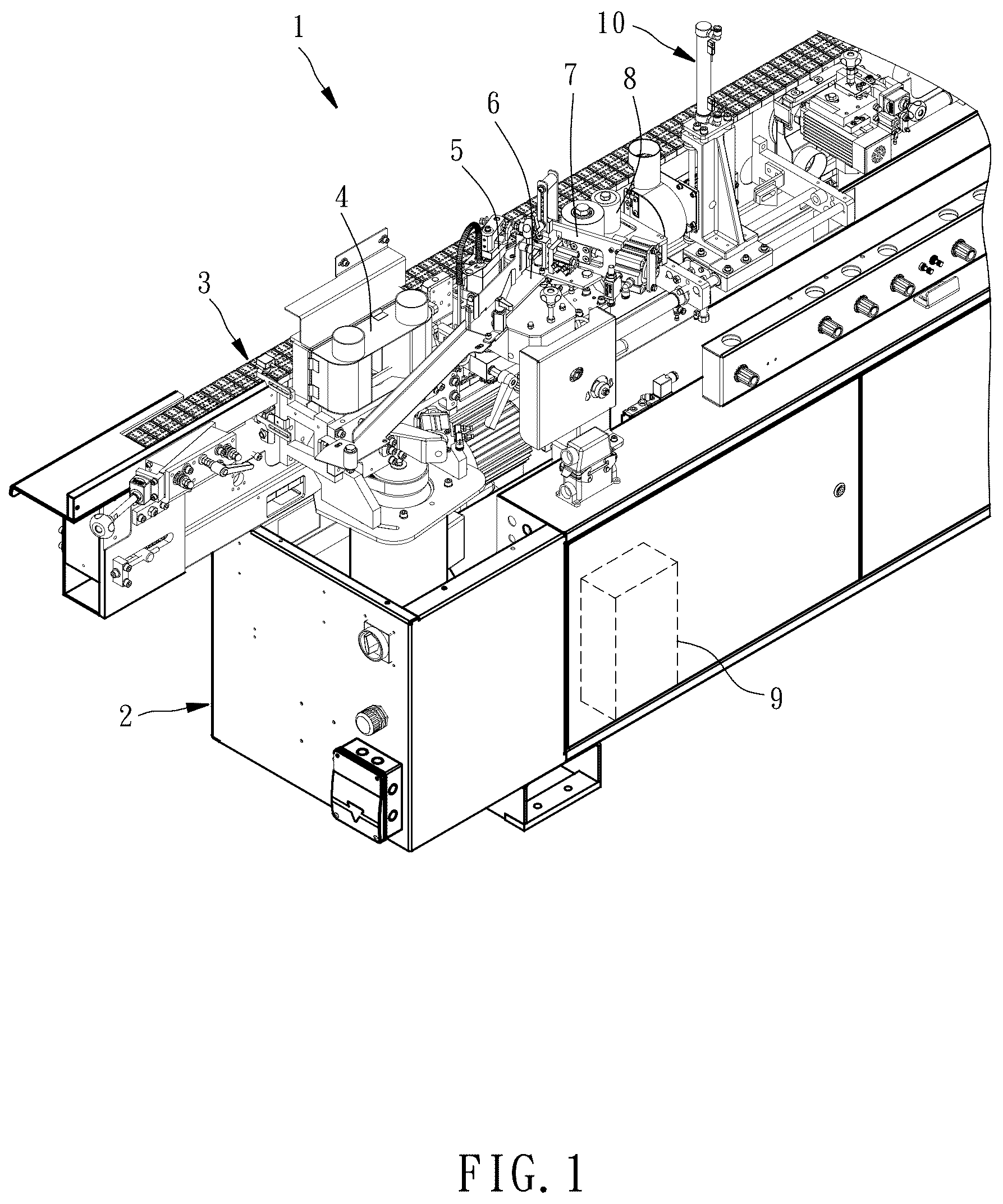 Patent US12350857 — Edge band cutting device of edge banding machine — Figure 1