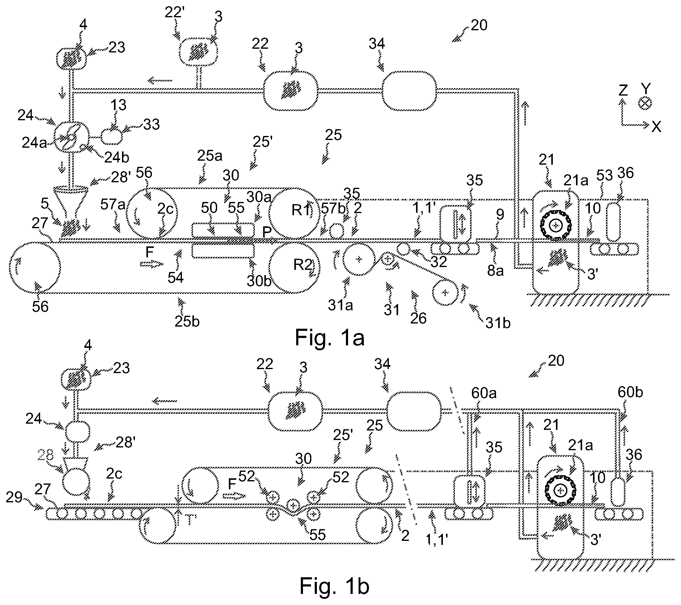 Patent US12350865 Figure 1 – Method and assembly for manufacturing a board element comprising a recycled material