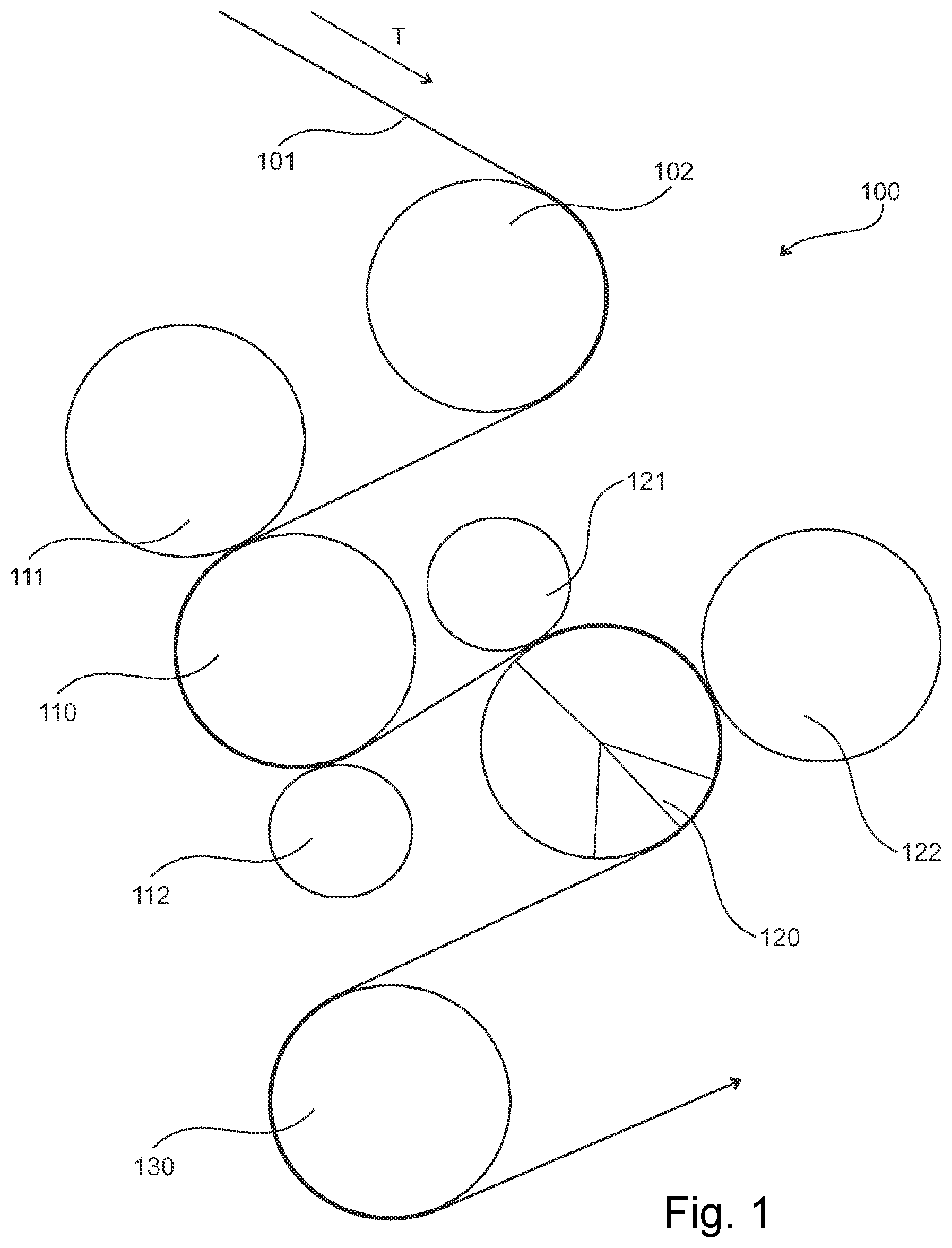 Patent US12350877 — Stretching device and method for stretching a plastic film in the transport direction thereof — Figure 1
