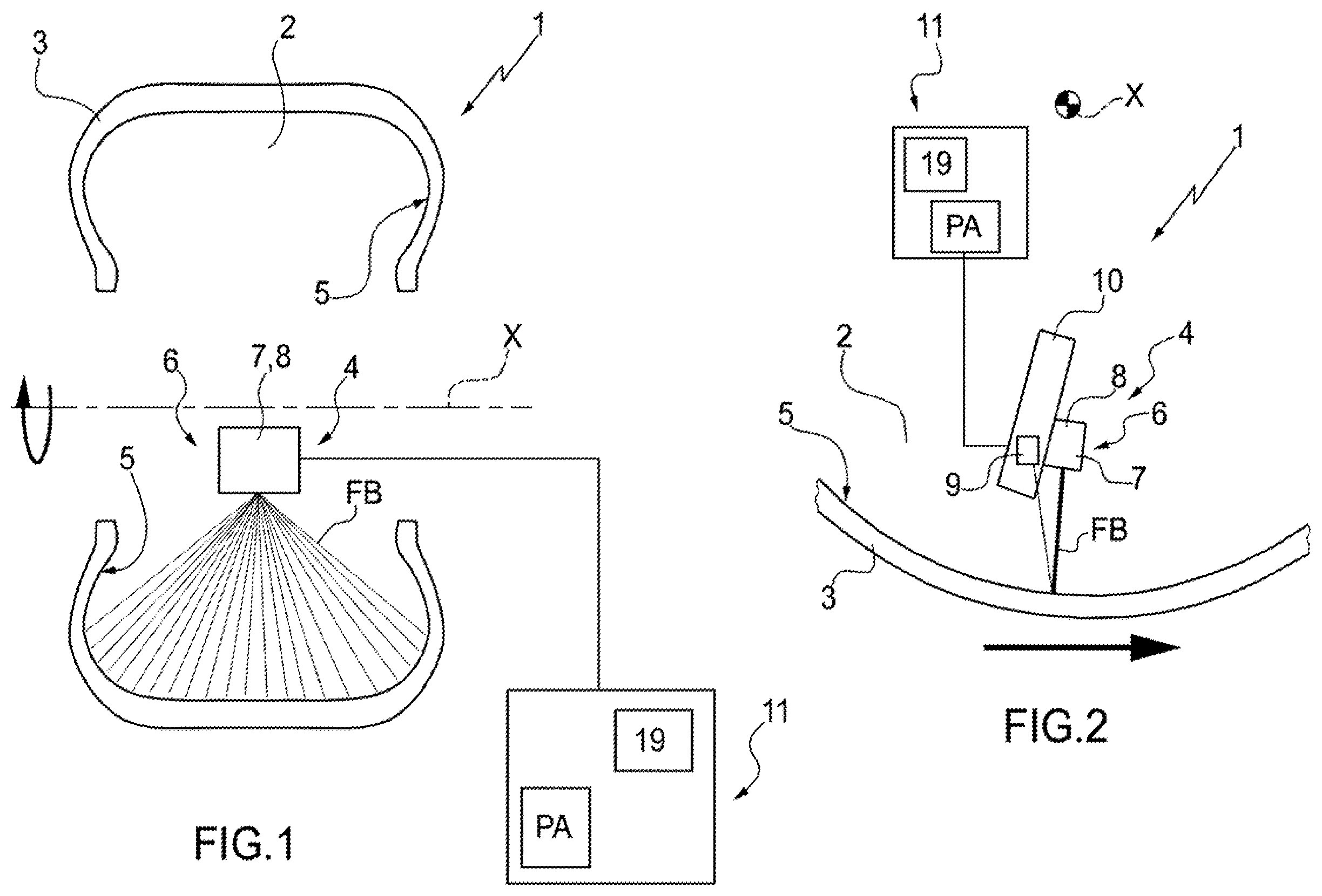 Patent US12350898 — Method and system for applying a sealing agent to the surface of an internal cavity of a pneumatic tire — Figure 1