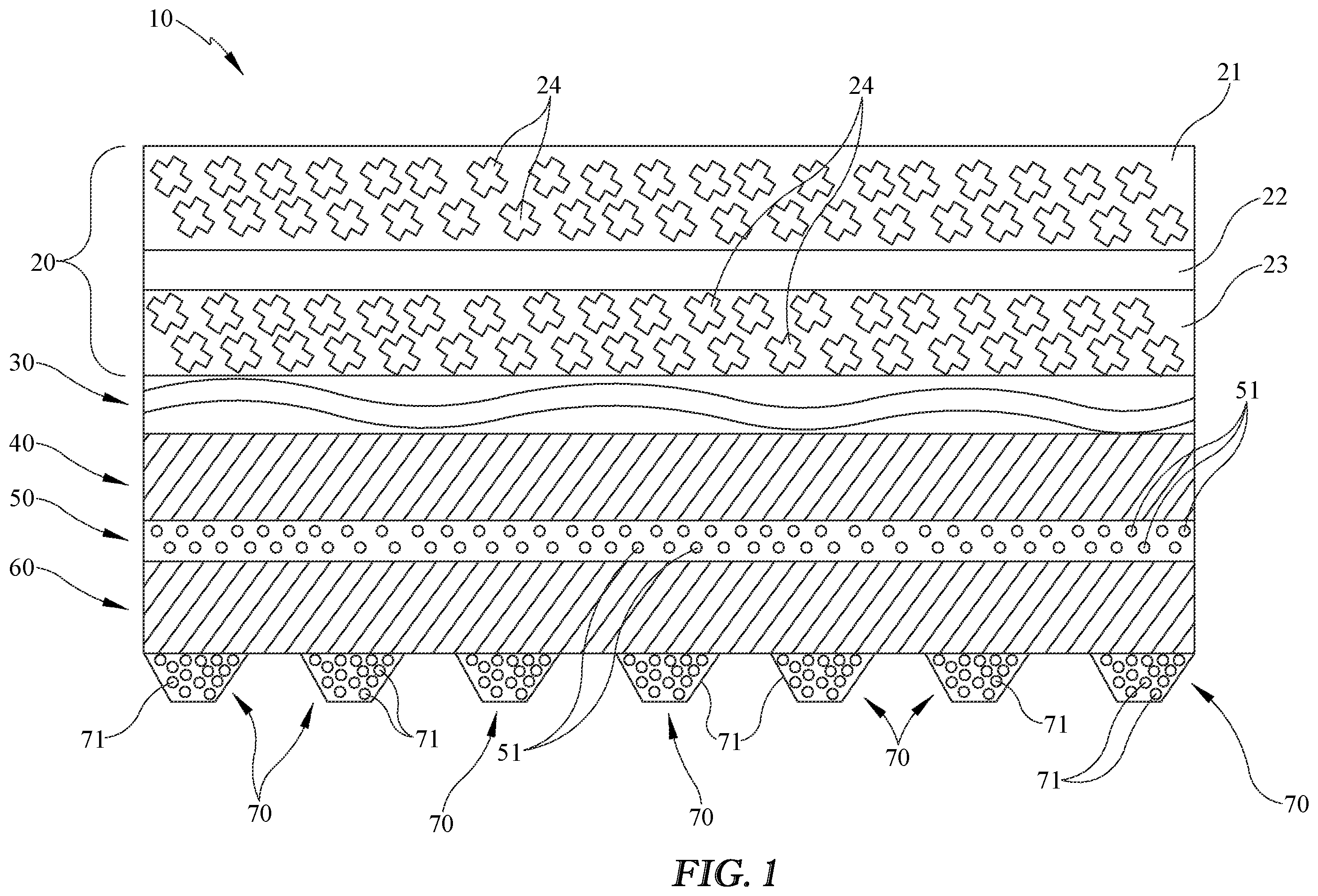 Patent US12350920 — Protective composite fabrics and methods of manufacture and use — Figure 1