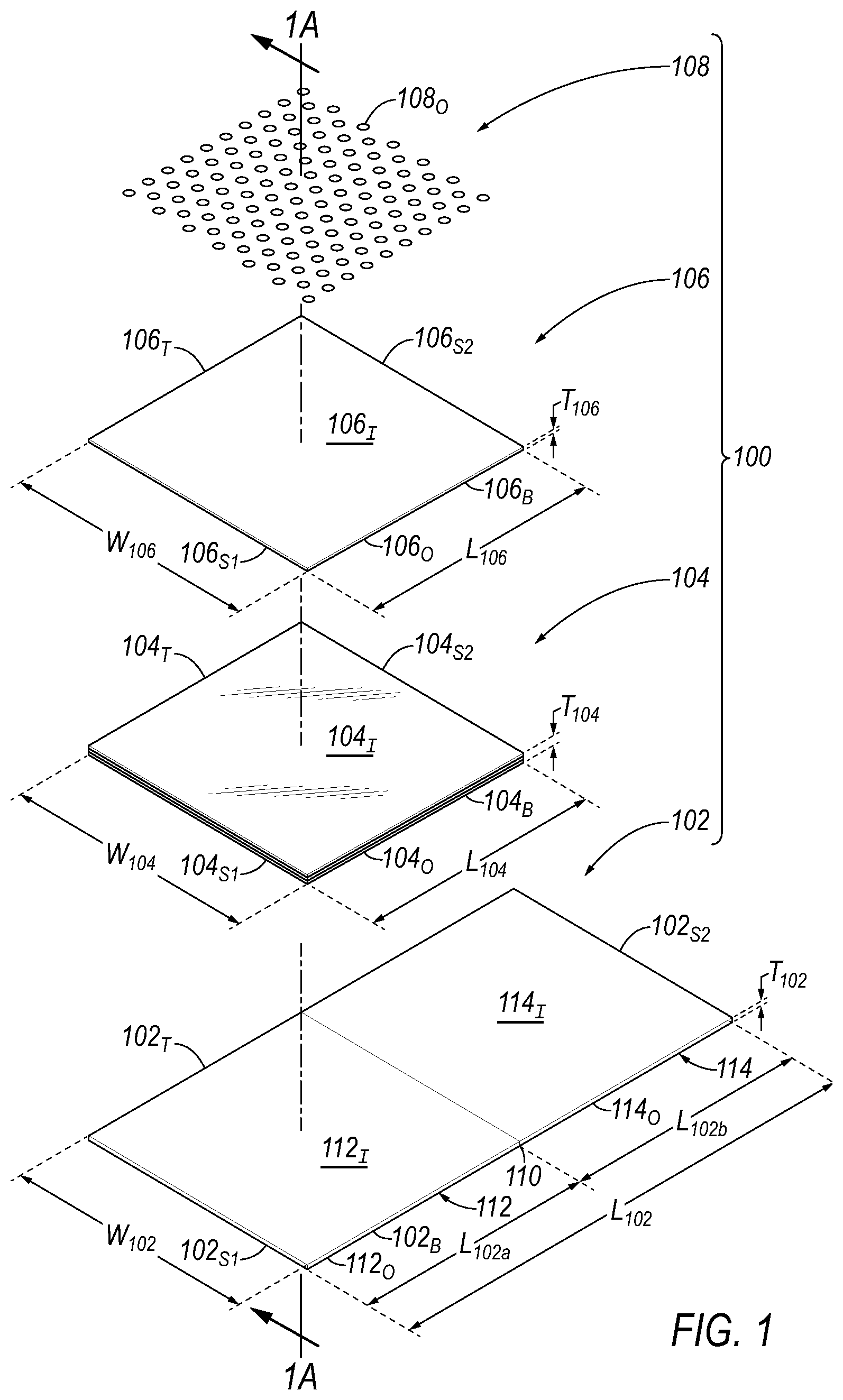 Patent US12350922 — Cutaway card assembly — Figure 1