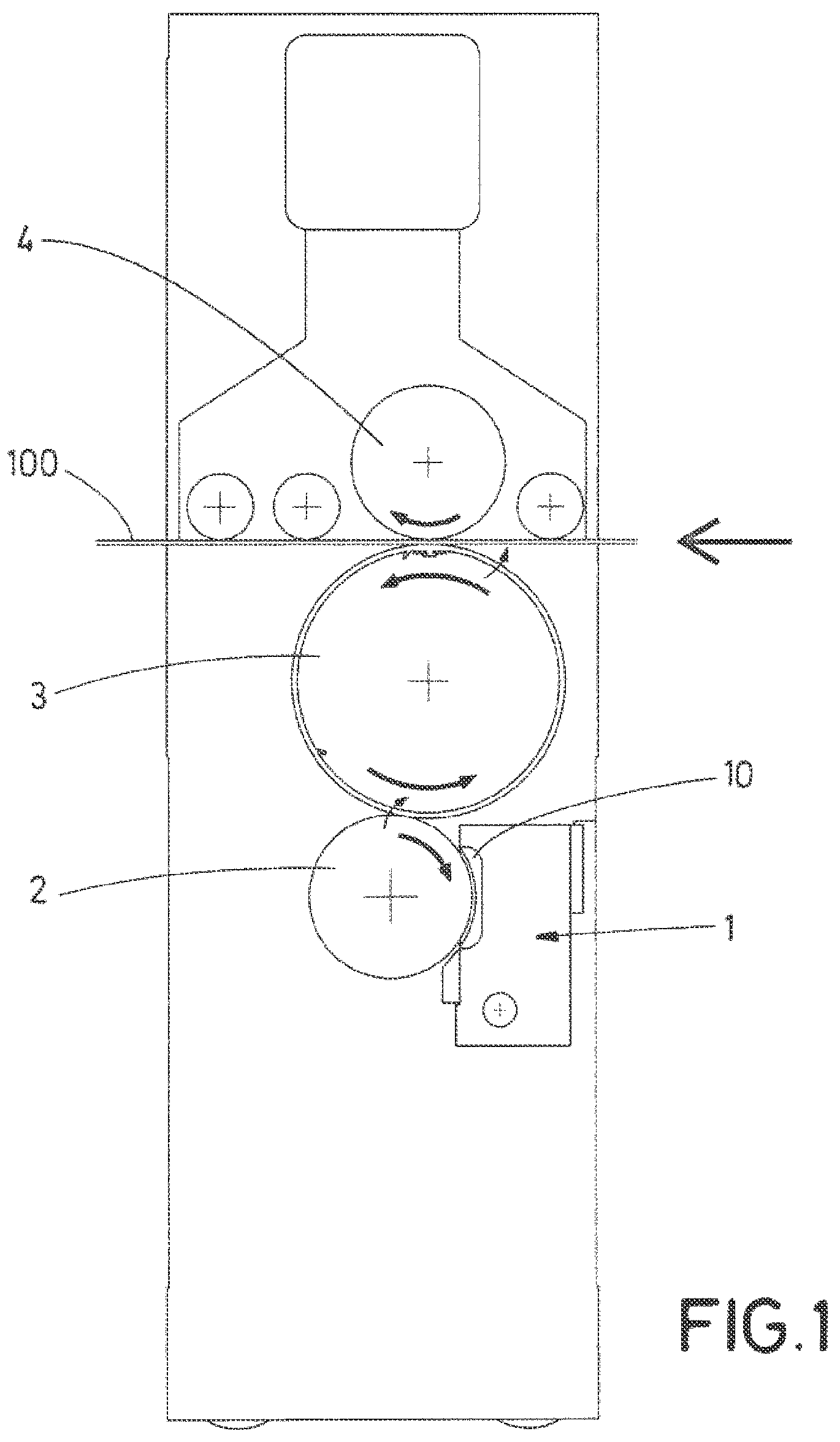 Patent US12350924 — Device for applying a fluid to a roller — Figure 1