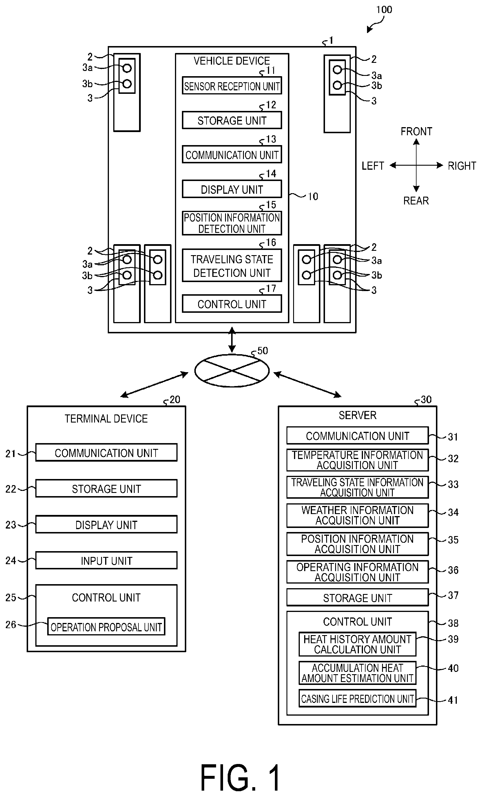Patent US12350975 — Tire casing life management system and tire casing life management method — Figure 1
