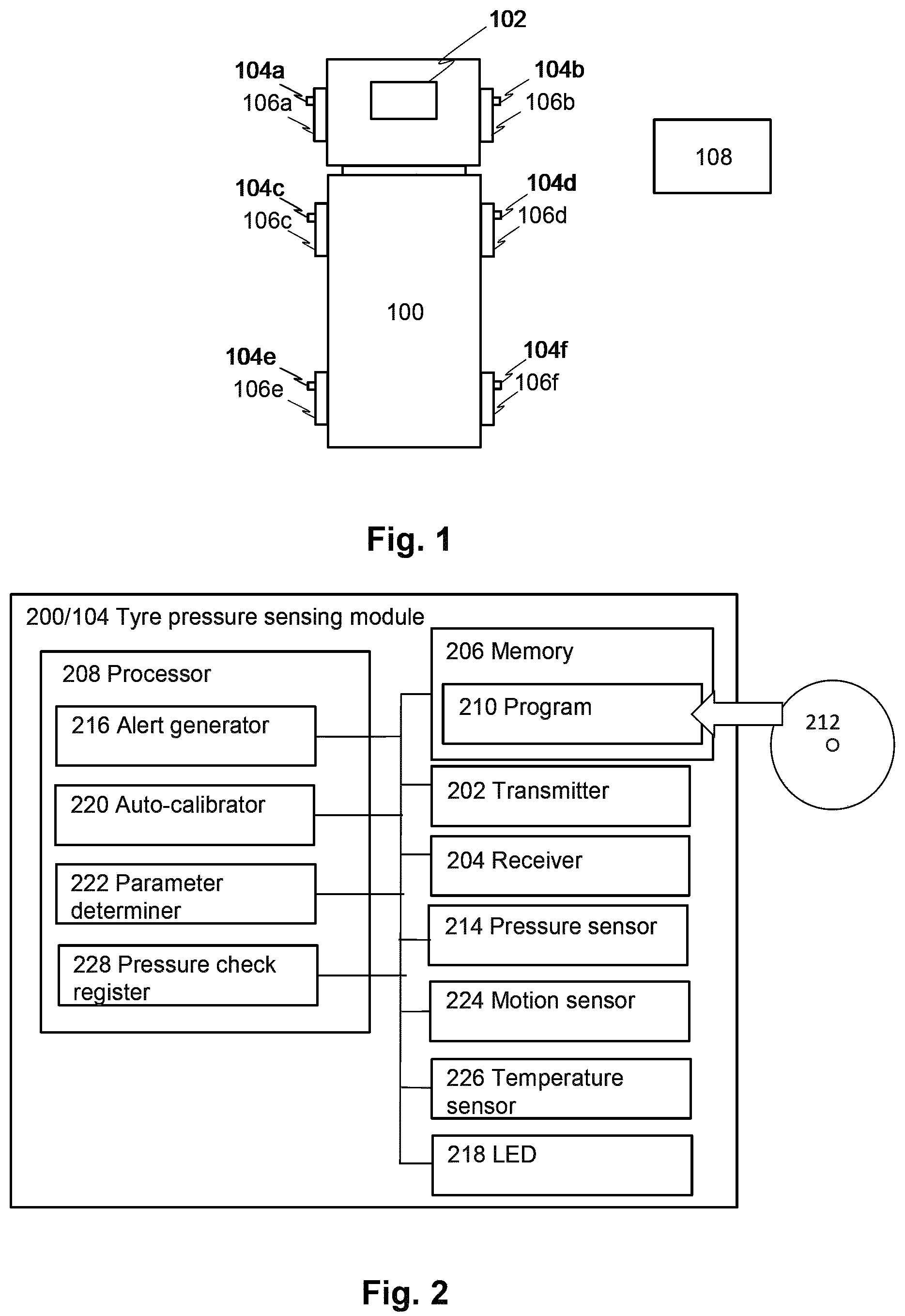 Patent US12350980 — Tyre pressure monitoring system — Figure 1