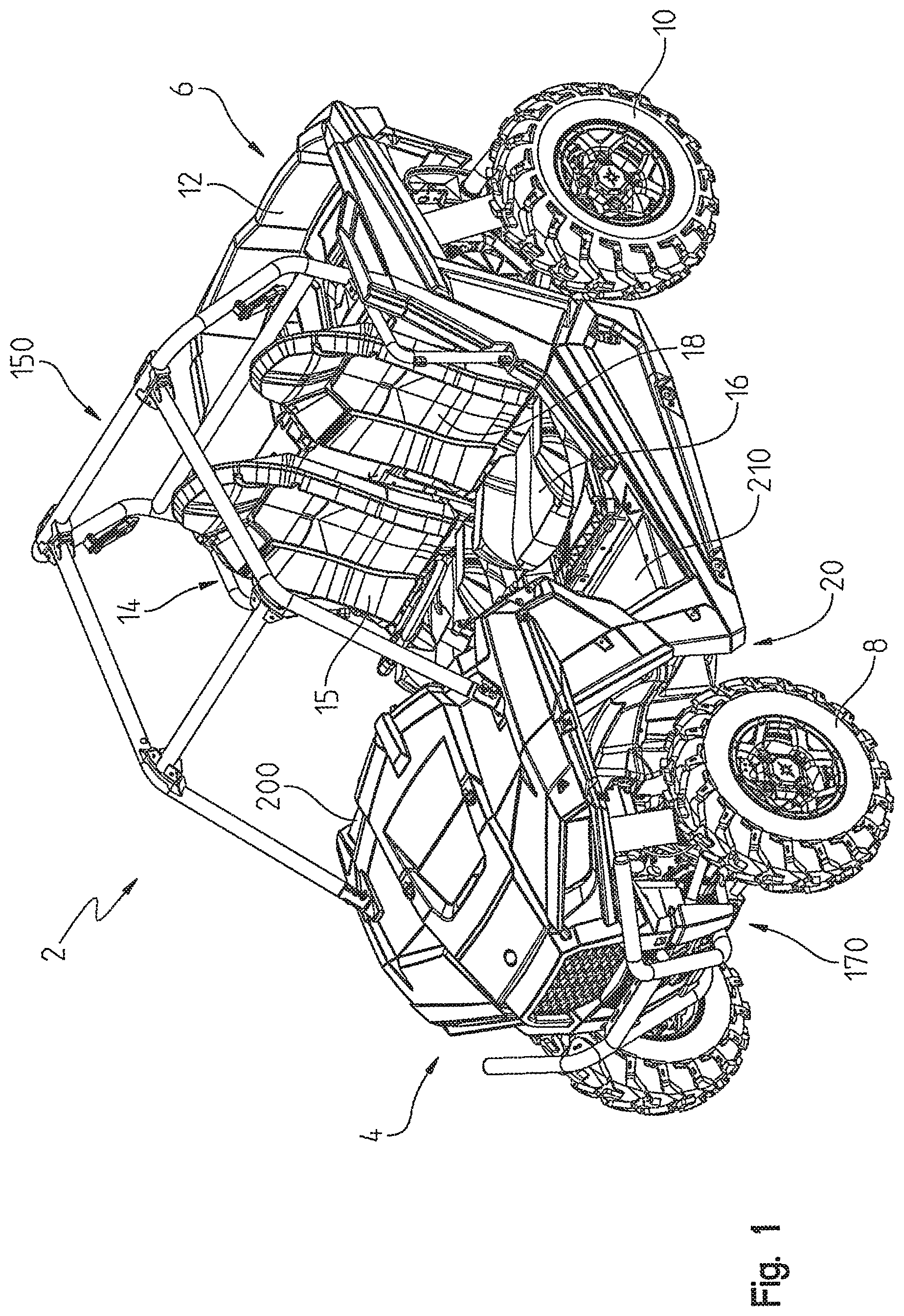Patent US12350992 — Side-by-side vehicle — Figure 1