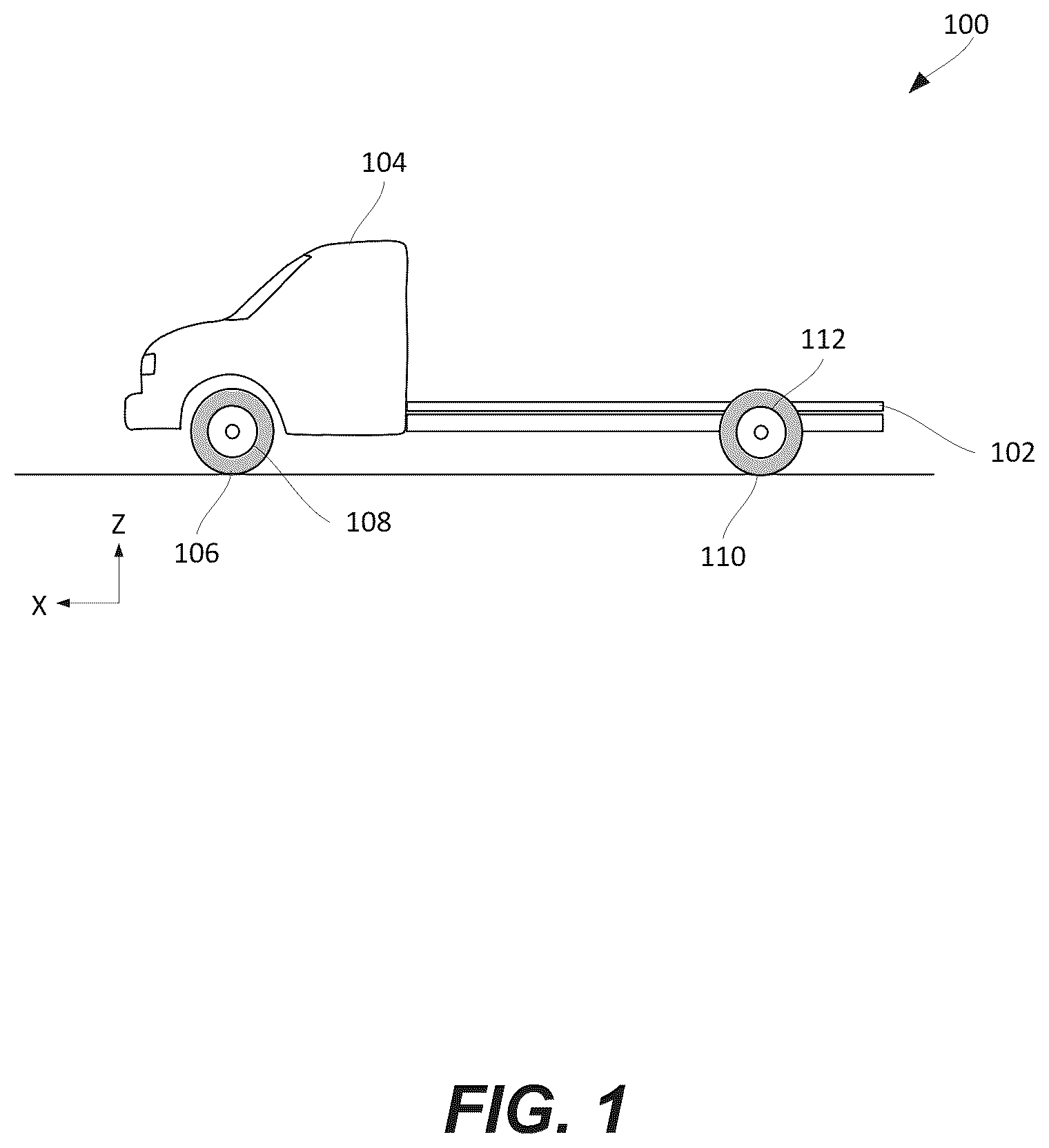 Patent US12351011 — Axle arrangement for an electric commercial vehicle chassis — Figure 1