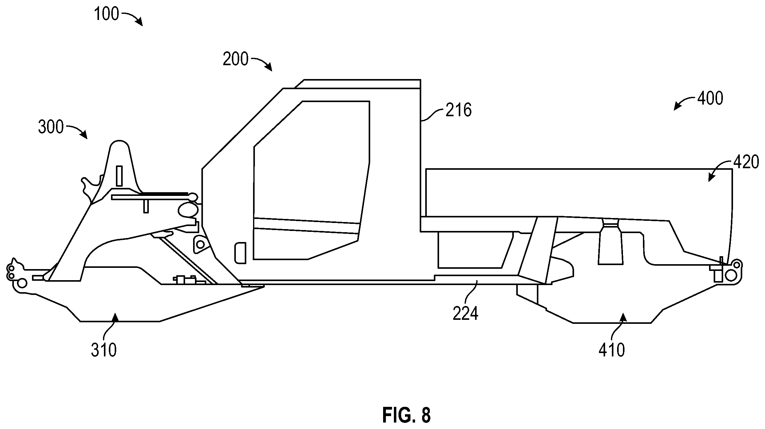 Patent US12351028 Figure 8 – Military vehicle with modular battery units