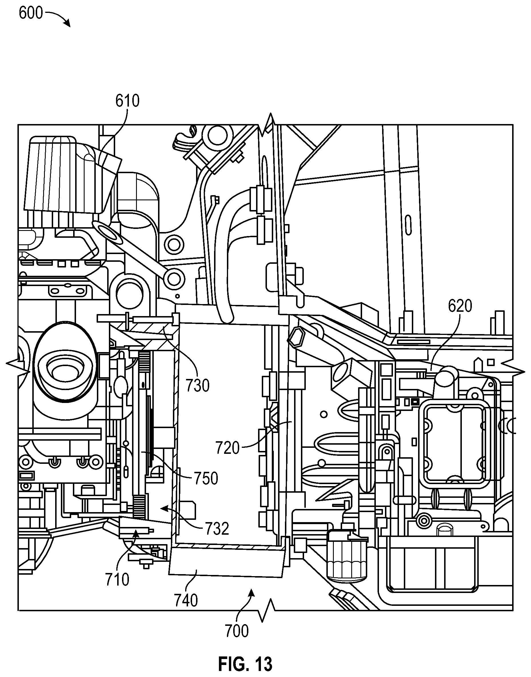 Patent US12351028 Figure 13 – Military vehicle with modular battery units