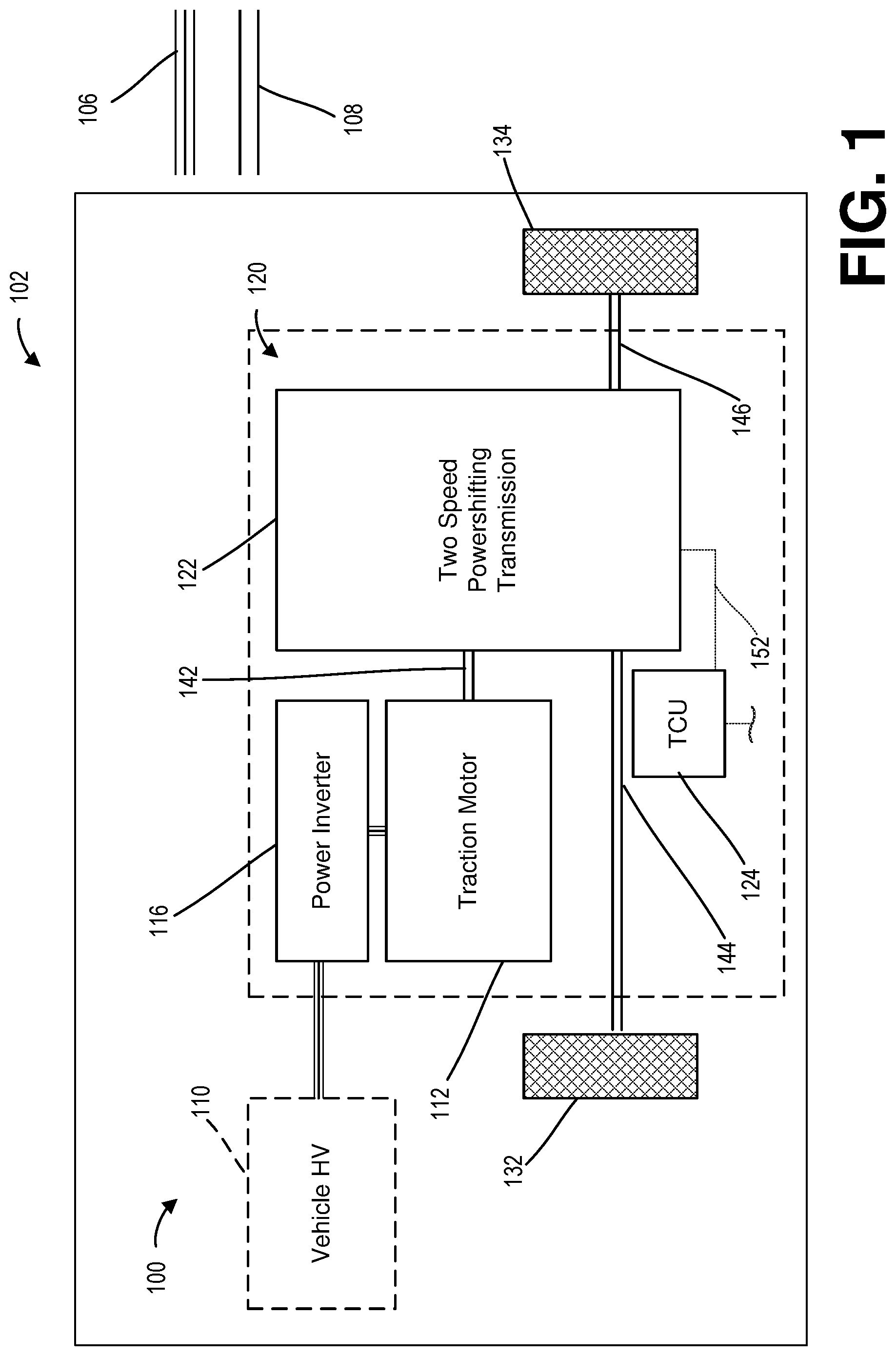 Patent US12351030 — Automatic transmission with one or more dynamically controllable one way clutches — Figure 1