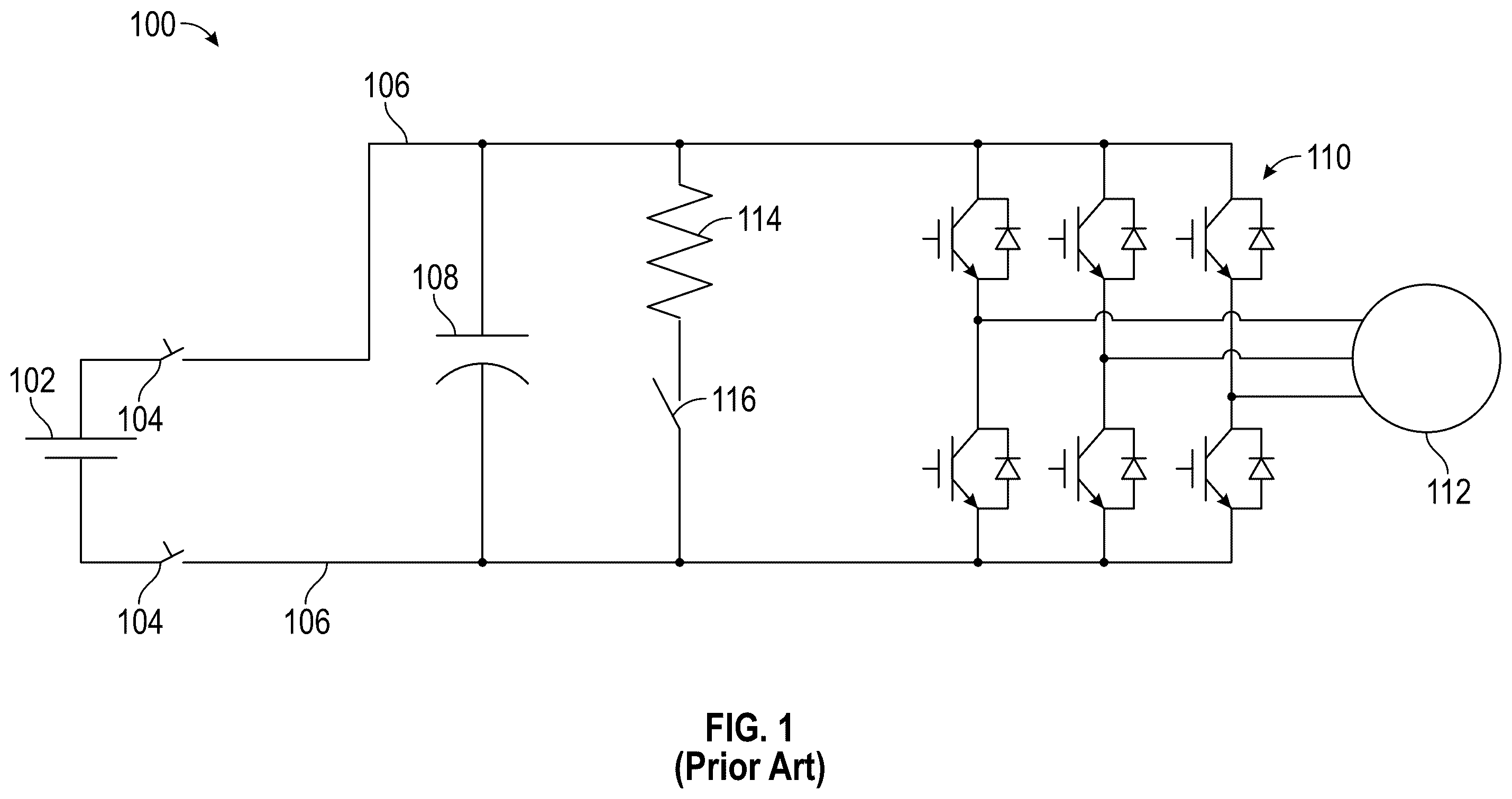 Patent US12351037 Figure 1 – Thermal management of active discharge function in automotive inverters