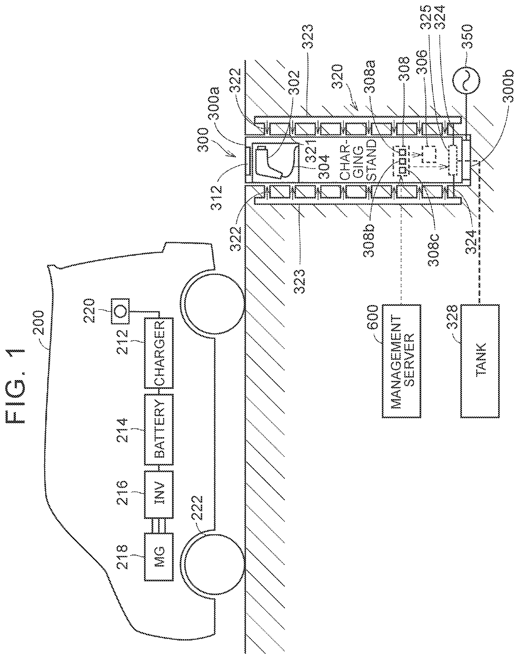 Patent US12351052 Figure 1 – Charging facility and control method of charging facility