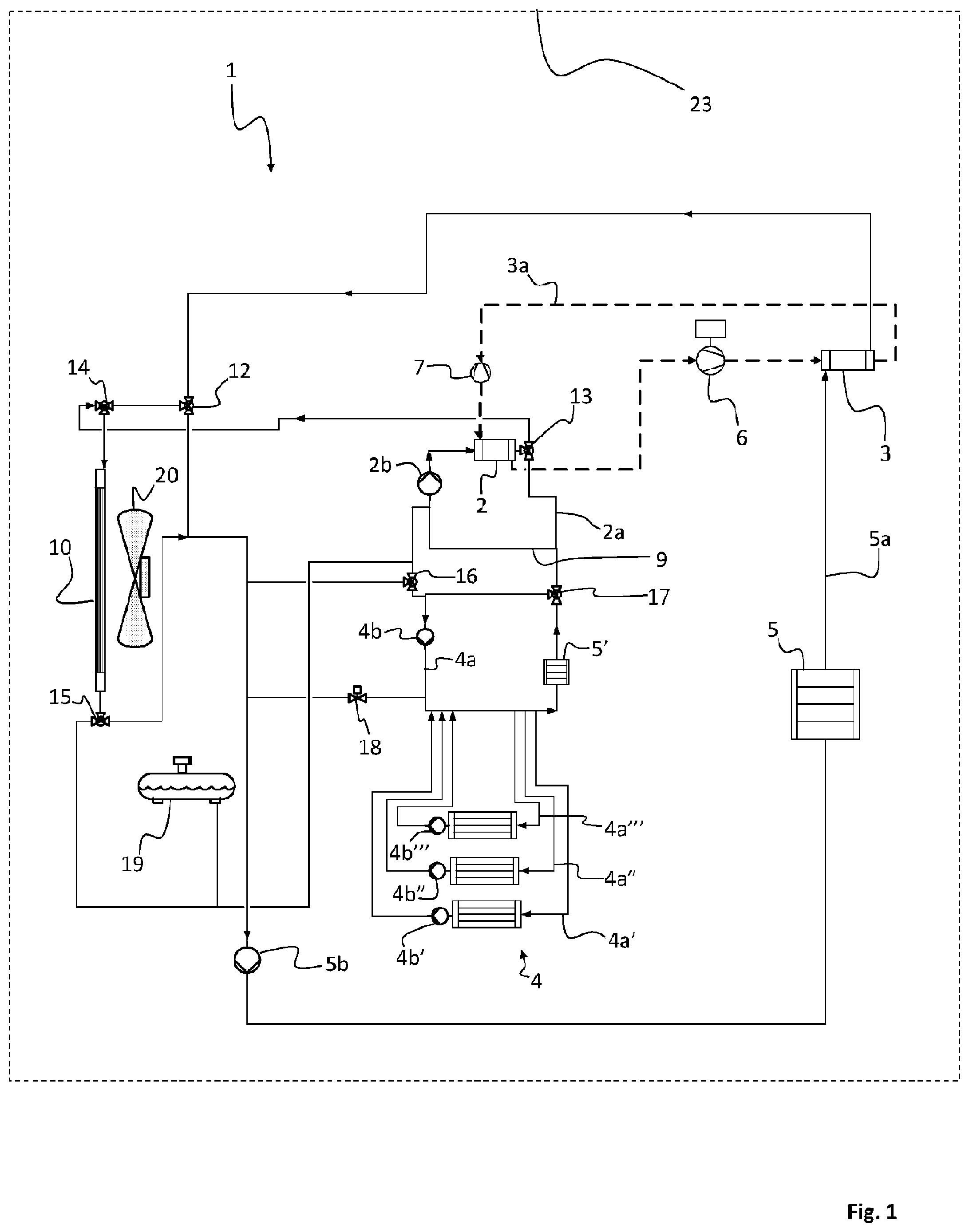 Patent US12351072 — Cooling system, vehicle comprising such cooling system and a method of cooling a battery — Figure 1