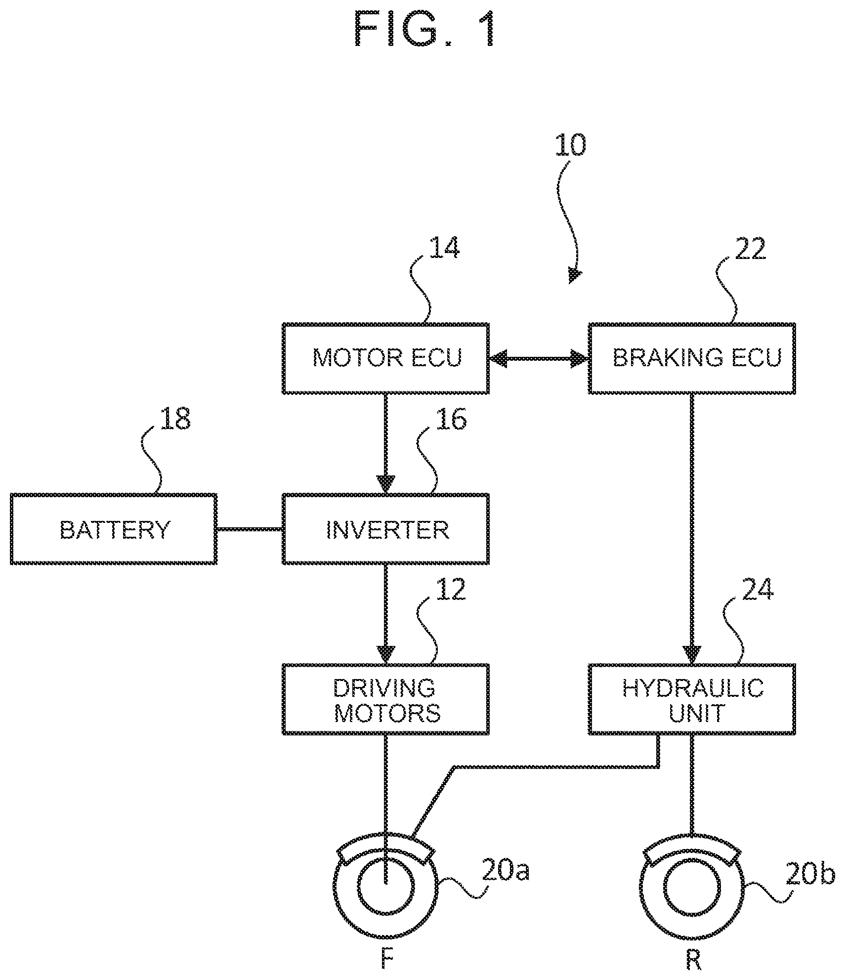 Patent US12351077 — Vehicle brake device — Figure 1