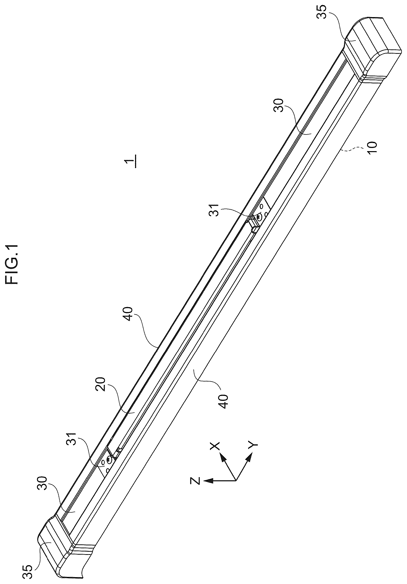 Patent US12351081 — Slide device — Figure 1