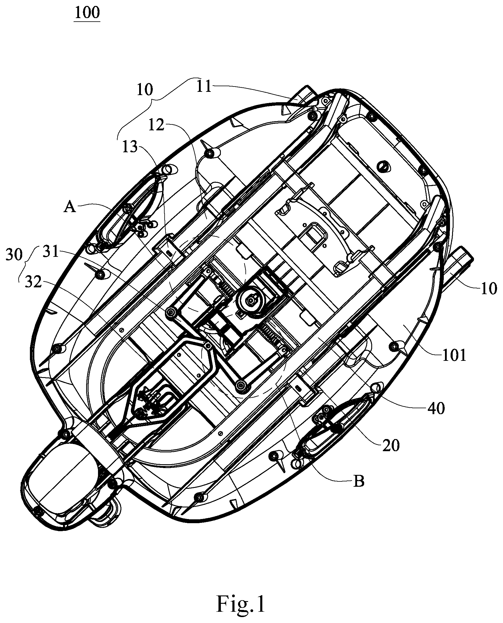 Patent US12351087 — Telescopic adjustment structure — Figure 1