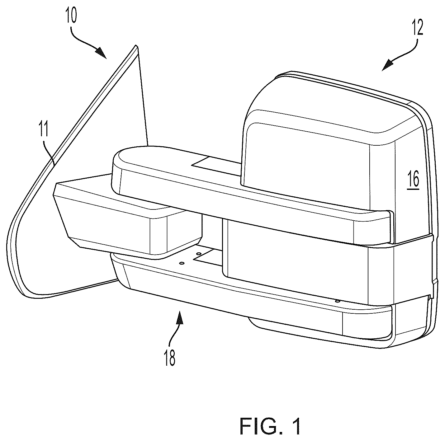 Patent US12351108 — Vehicular exterior rearview mirror assembly with extendable and retractable mirror head — Figure 1