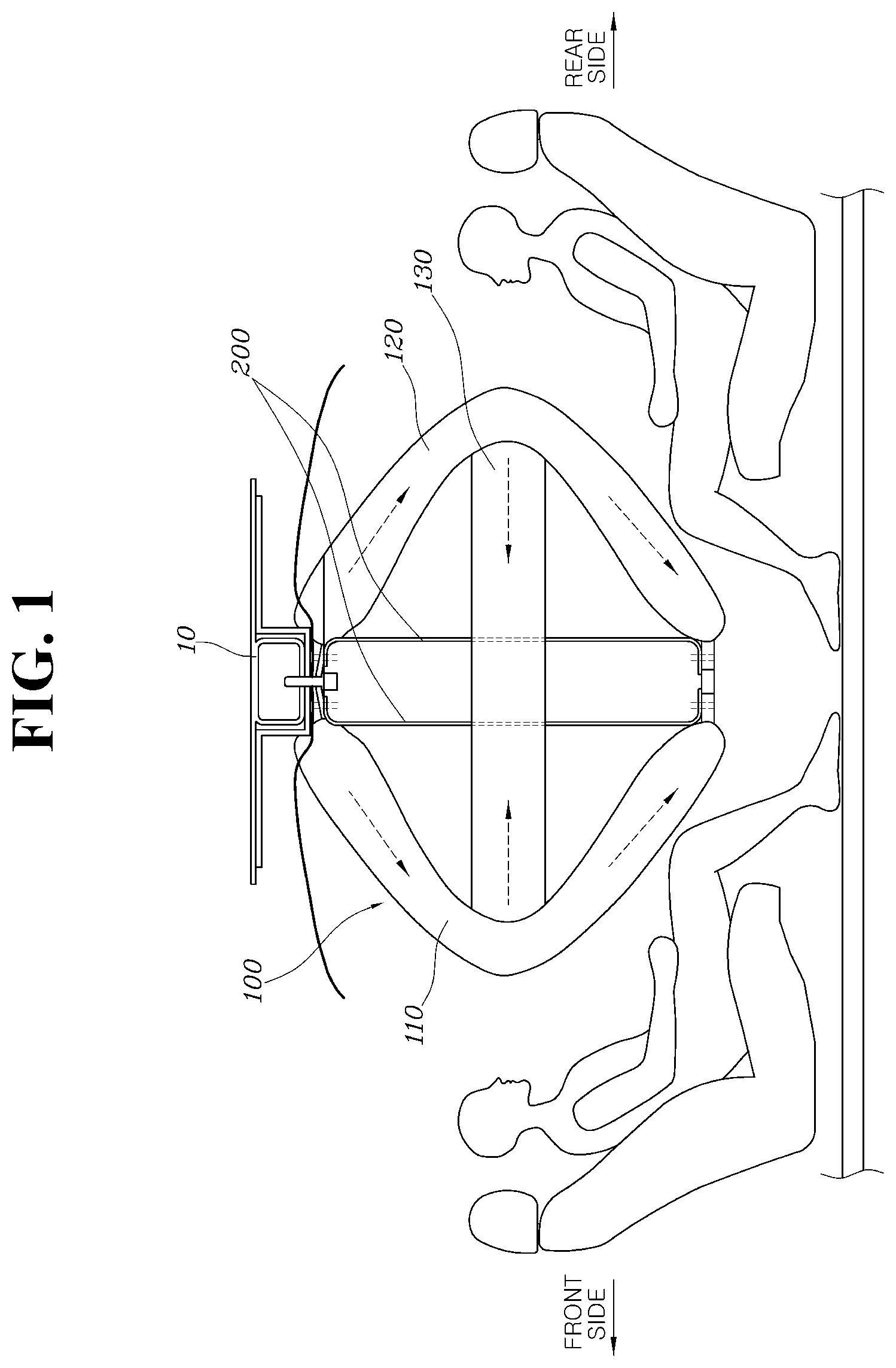 Patent US12351122 — Roof-mounted air bag — Figure 1