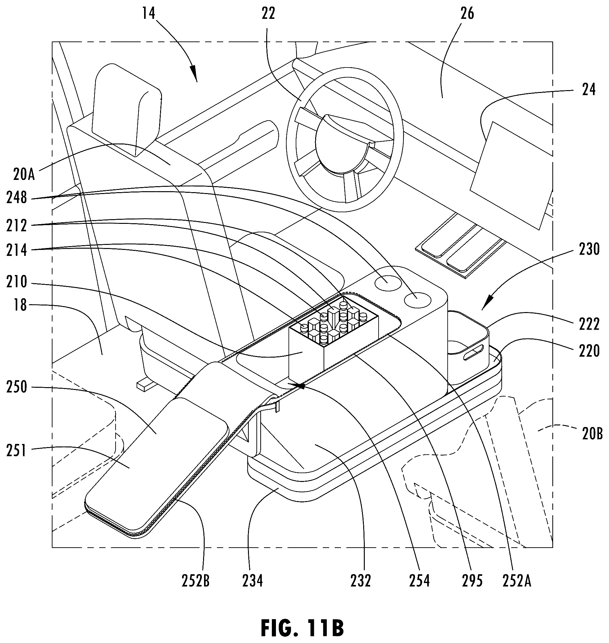Patent US12351134 Figure 15 – Vehicle console having ride share and/or delivery service features