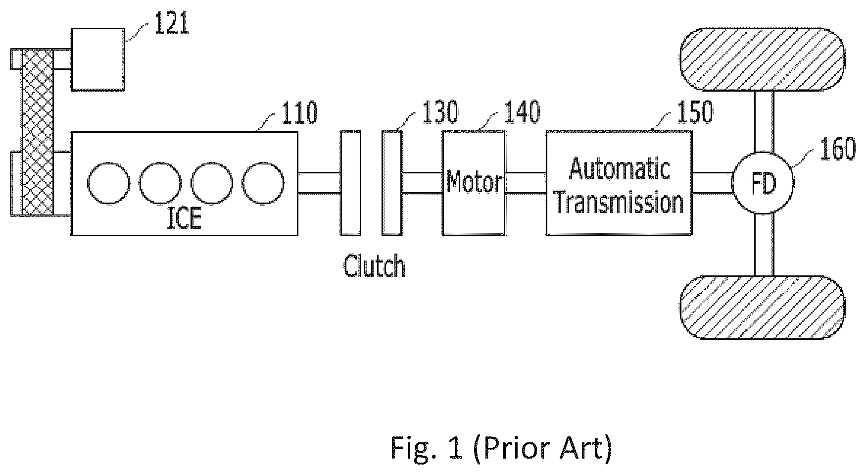 Patent US12351157 — Hybrid electric vehicle and method of motor control for the same — Figure 1
